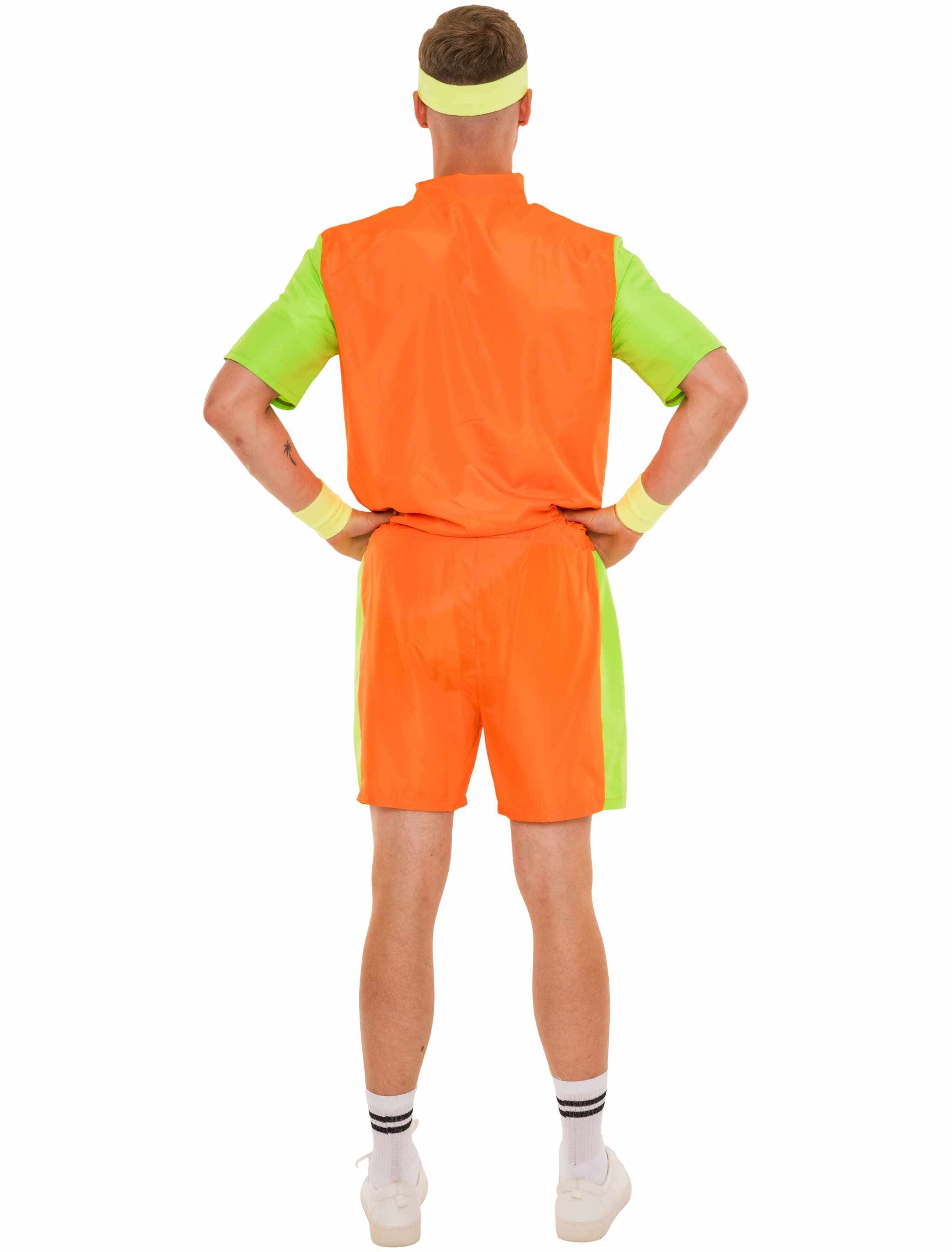 Jogginganzug 80er kurz  2-tlg. Herren neonorange M/L