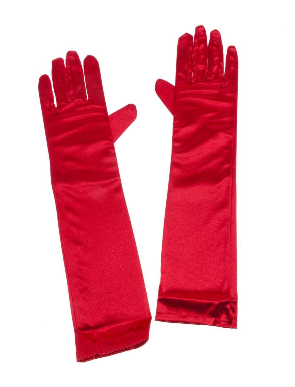 Handschuhe Satin 40cm Damen rot