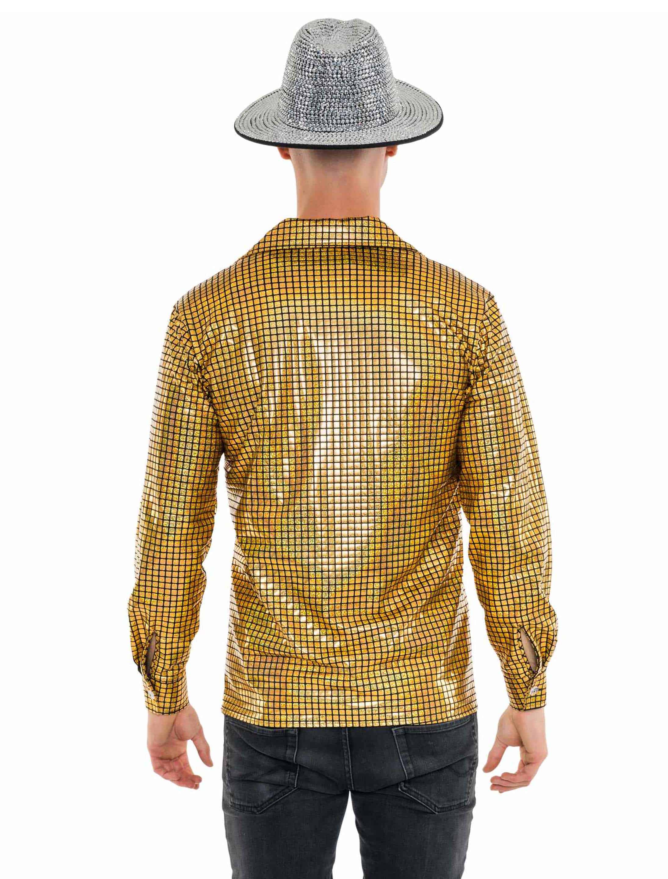 Hemd metallic Herren gold 3XL