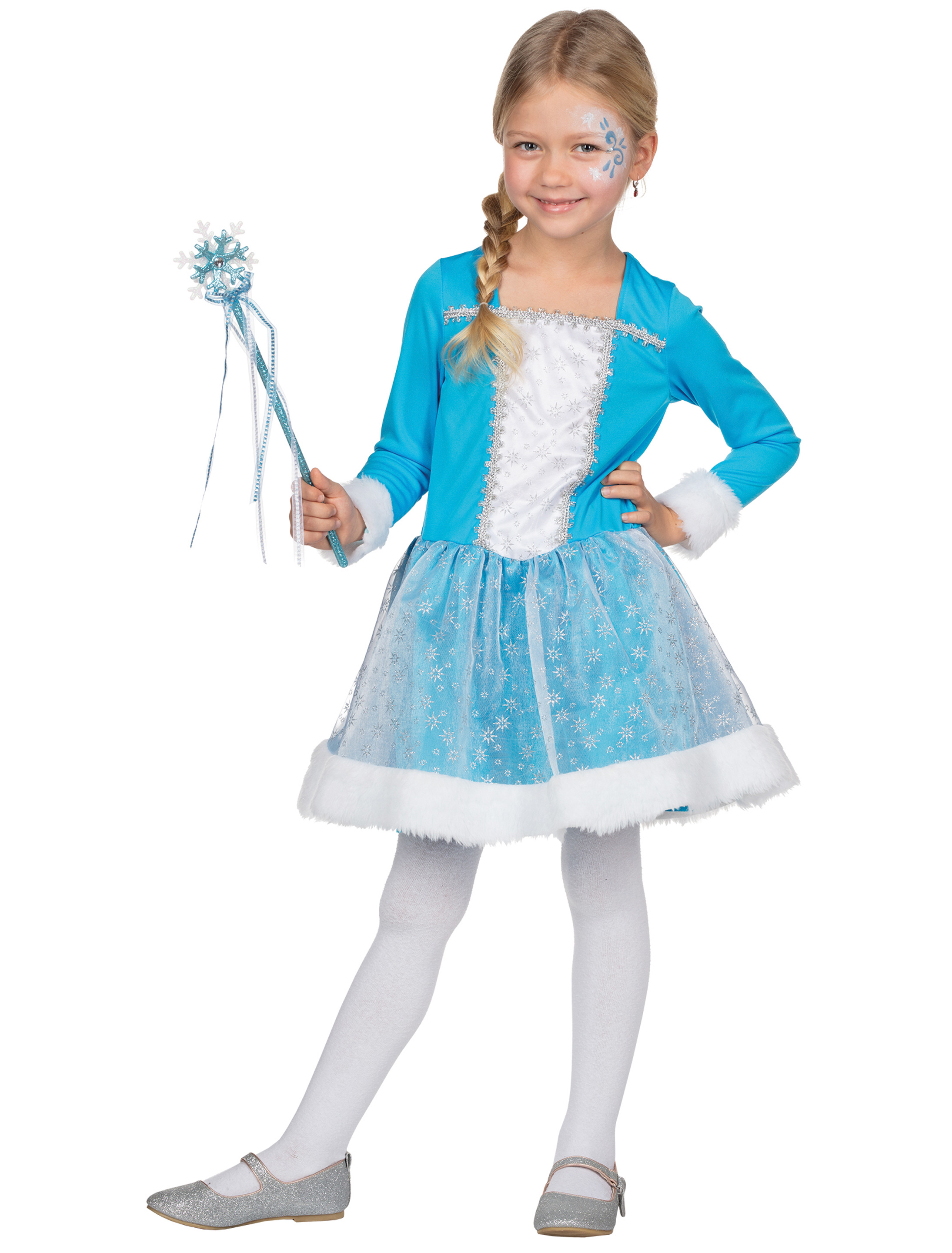 Kleid Schneeprinzessin Kinder hellblau 128