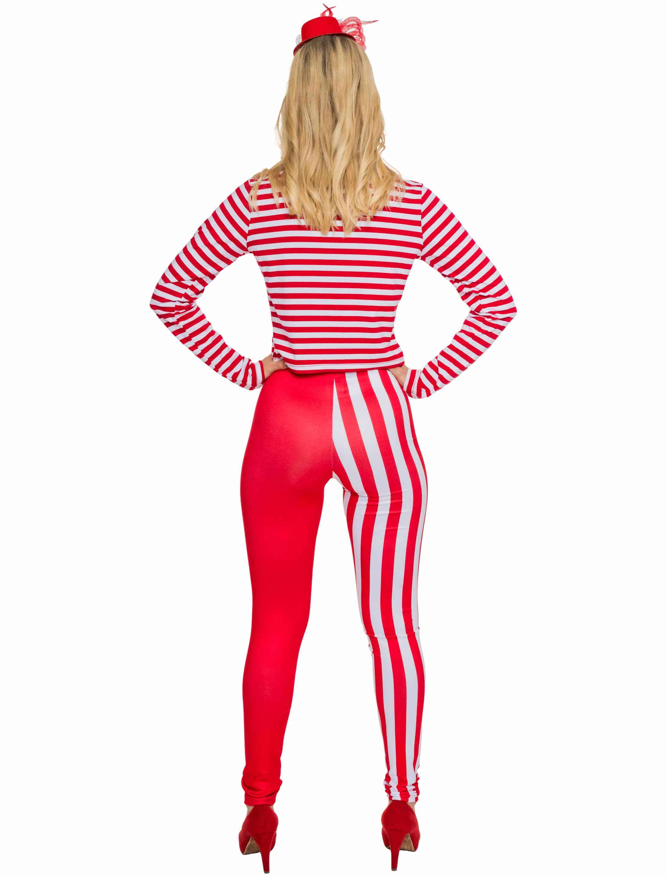 Leggings Damen rot/weiß L/XL