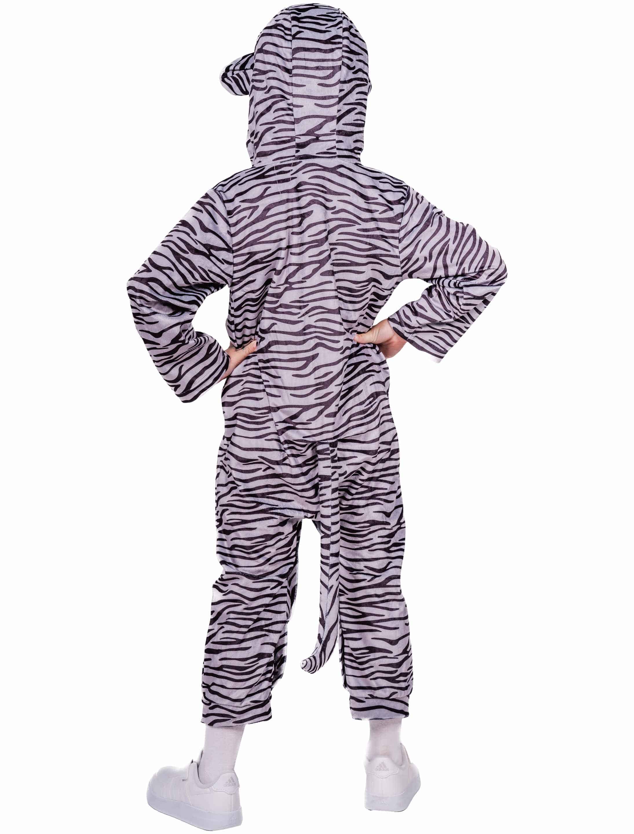 Jumpsuit mit Kapuze Tiger Kinder schwarz/weiß 86/92