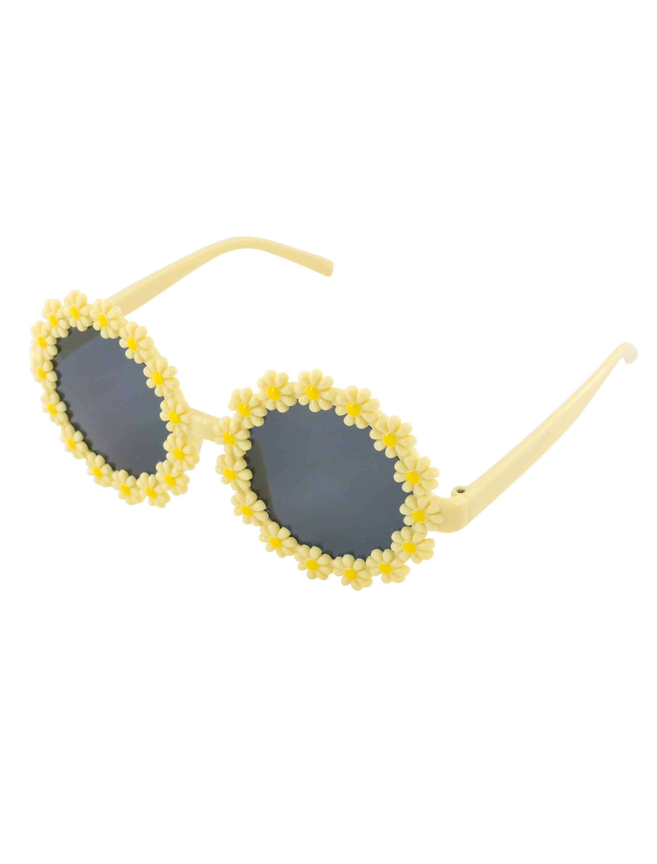 Brille Hippie Blümchen gelb