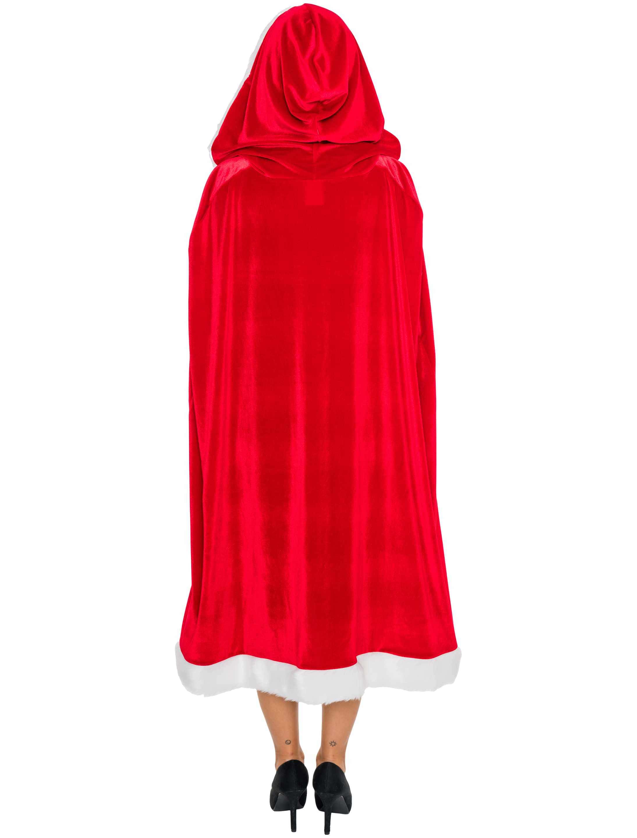 Cape Weihnachten Damen rot/weiß one size