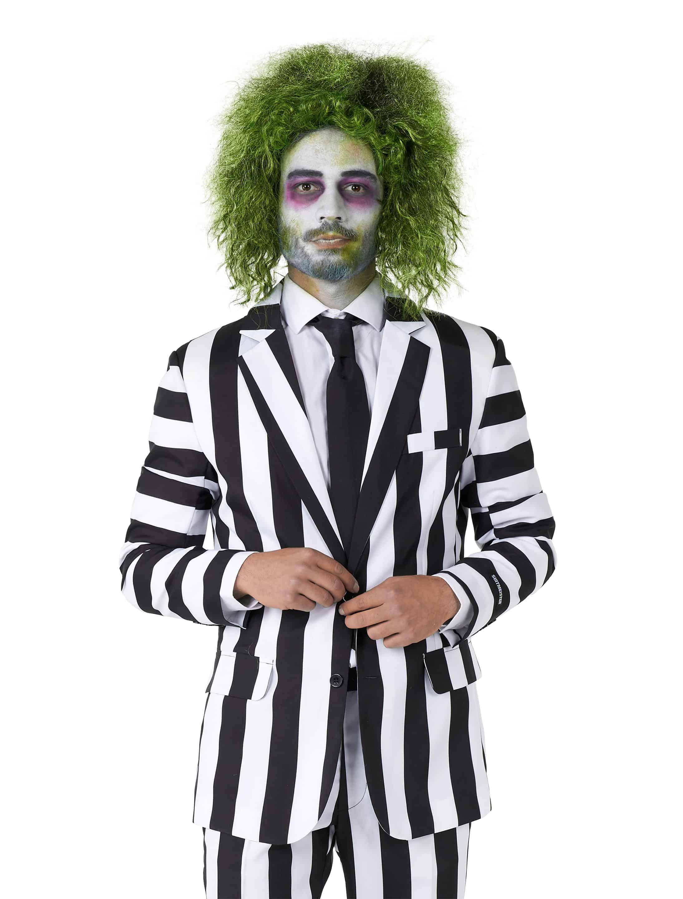 Opposuits Anzug Beetlejuice 3tlg. Herren schwarz/weiß XL