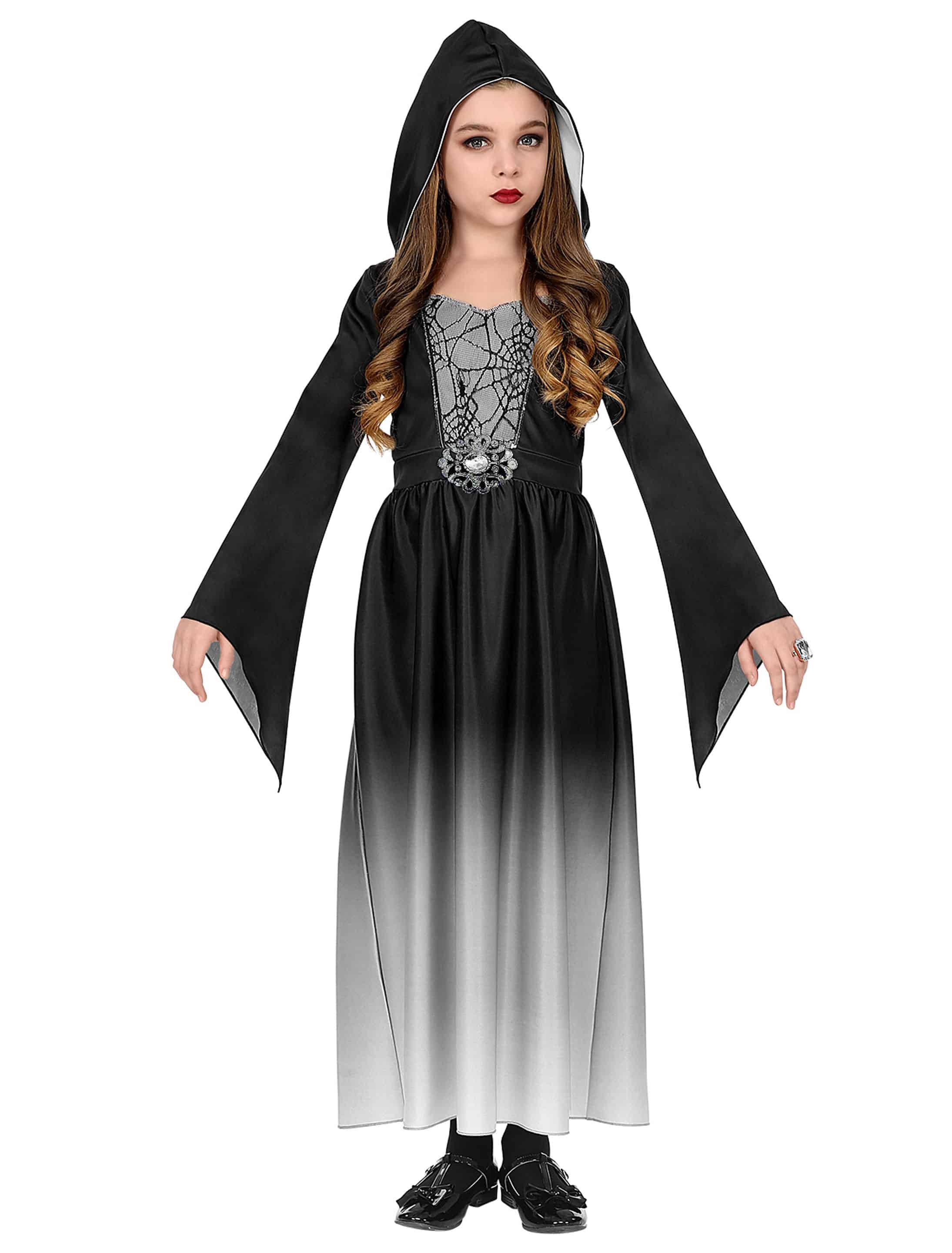 Kleid Gothic Girl schwarz/weiß 128