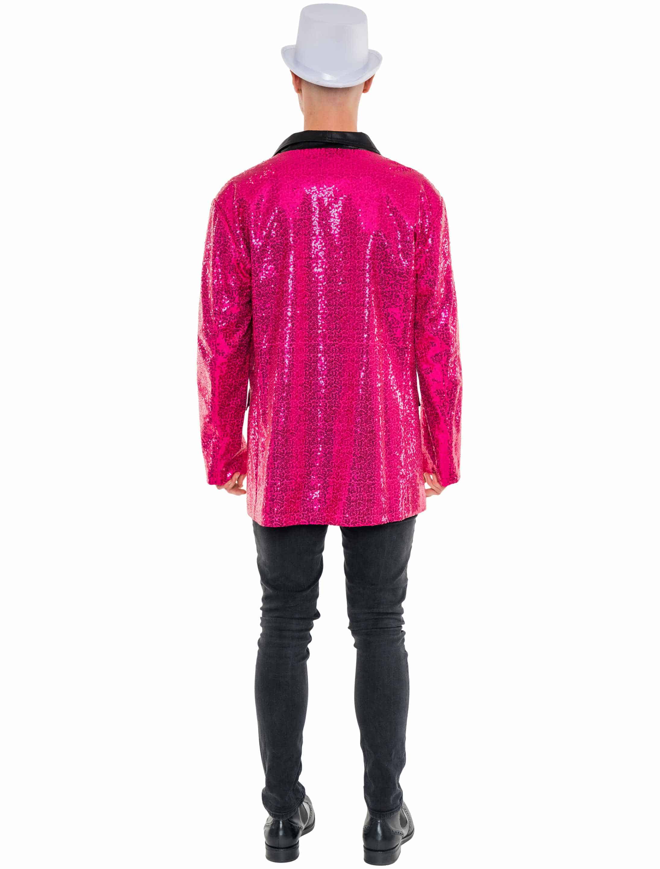 Sakko mit Pailletten Herren pink 5XL