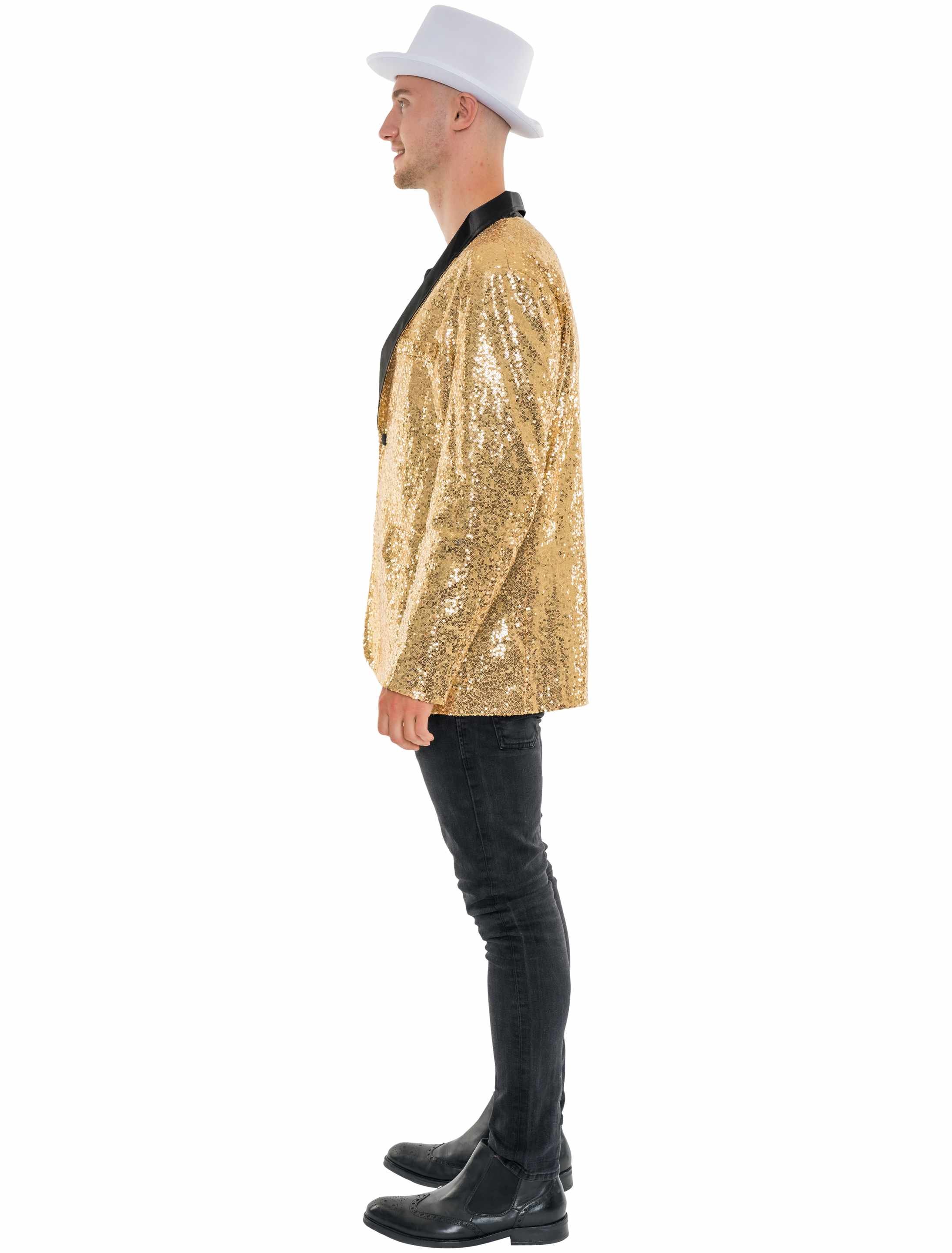 Sakko mit Pailletten Herren gold 3XL