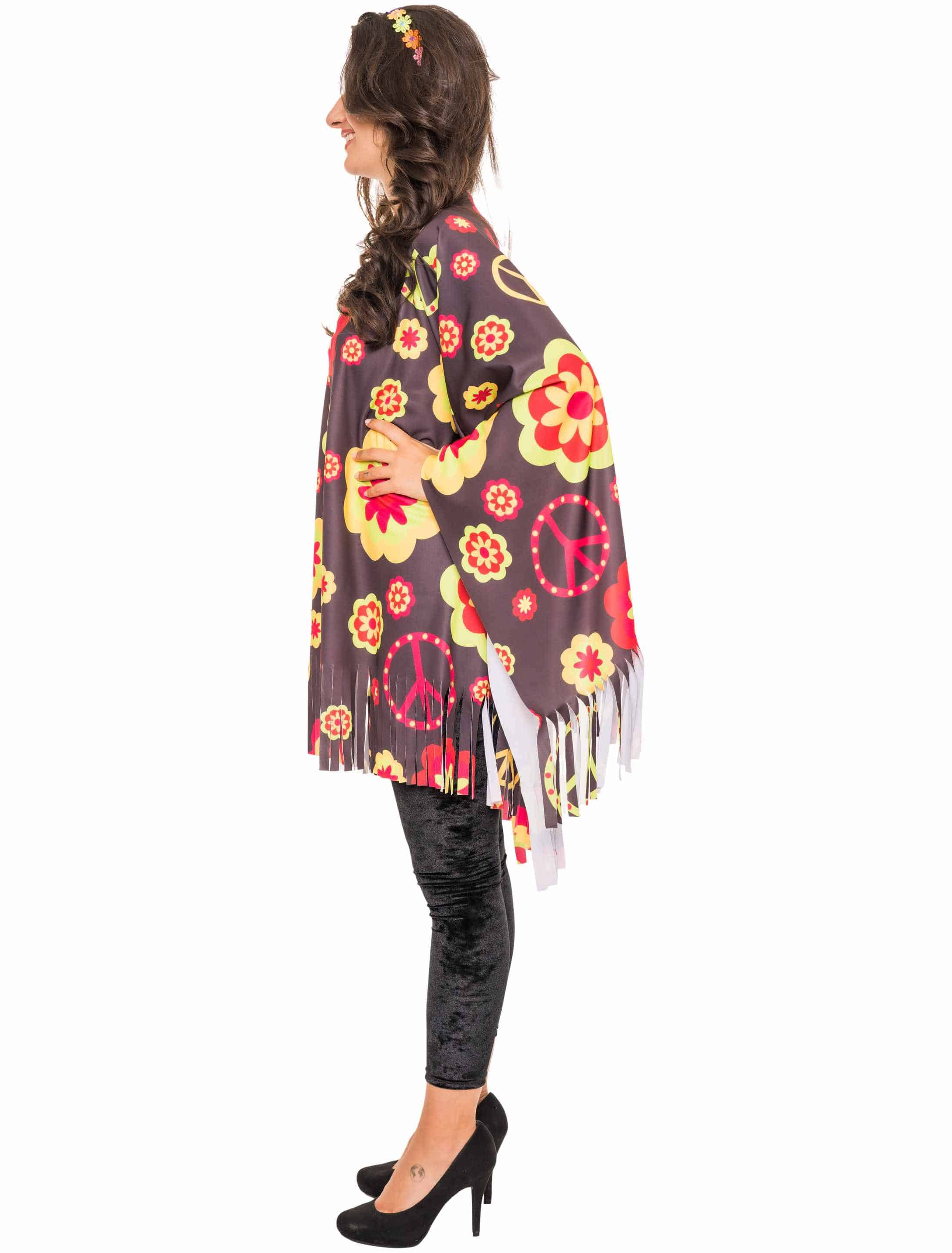 Poncho Blumen bunt one size