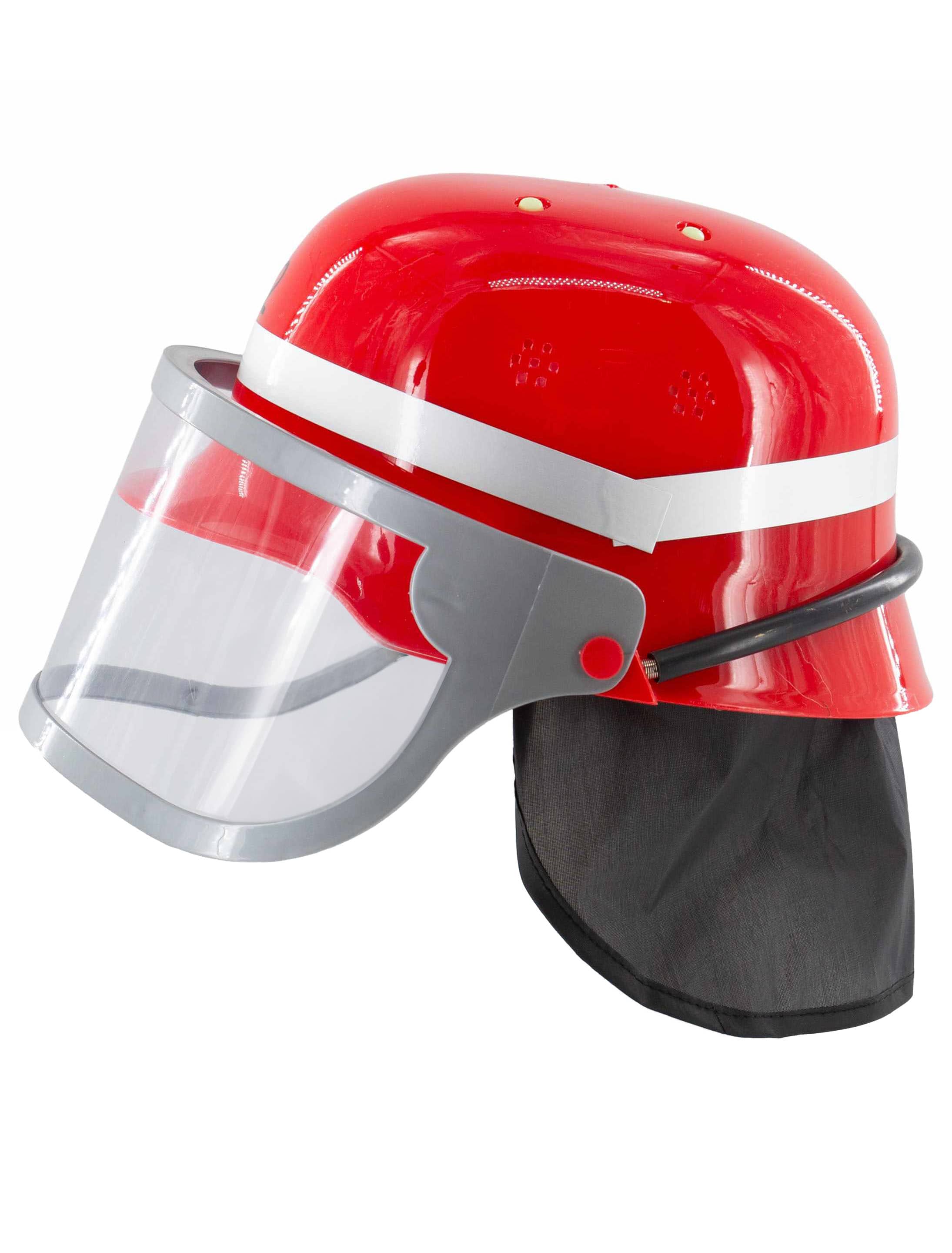 Feuerwehrhelm mit Visier Kinder rot one size