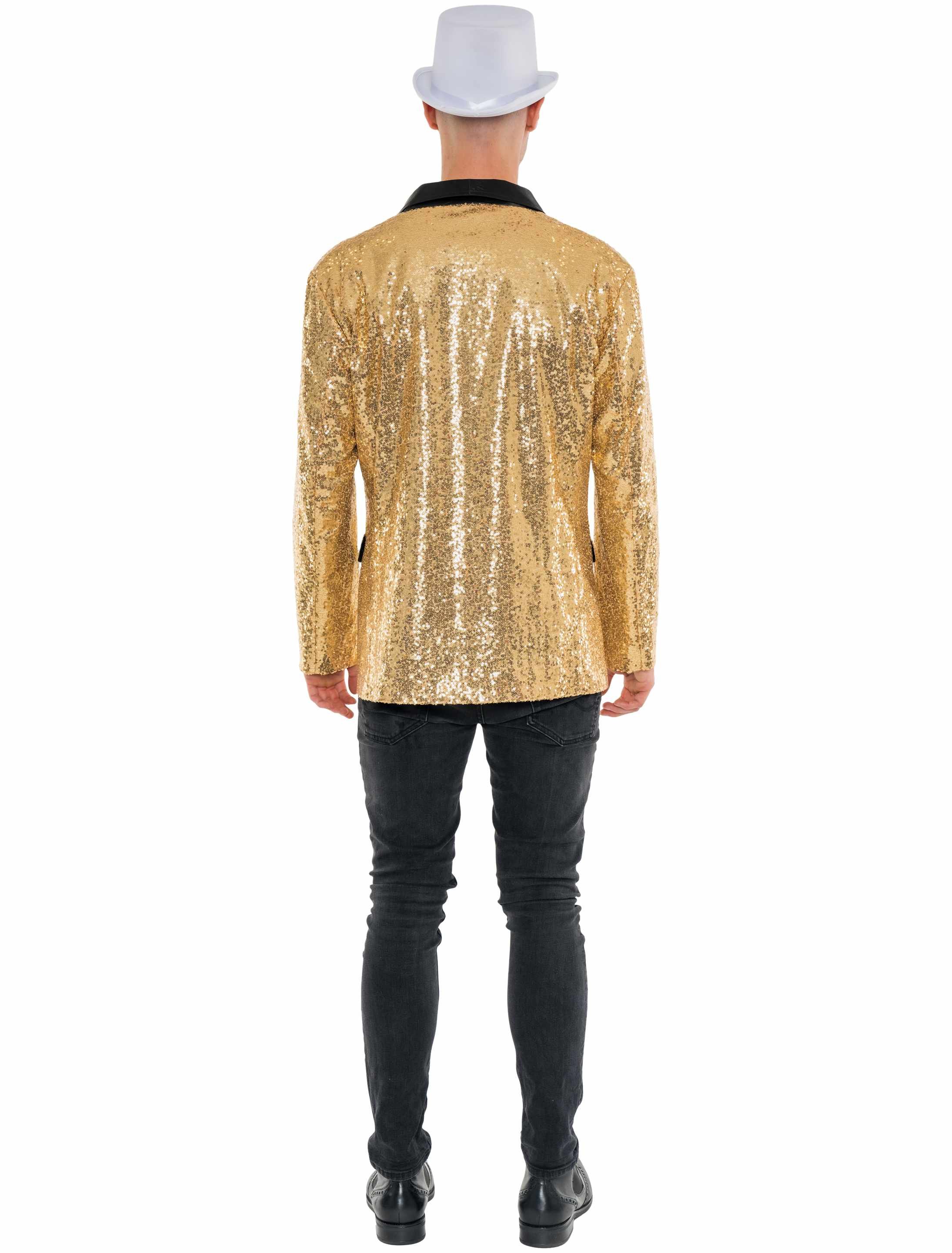 Sakko mit Pailletten Herren gold 3XL