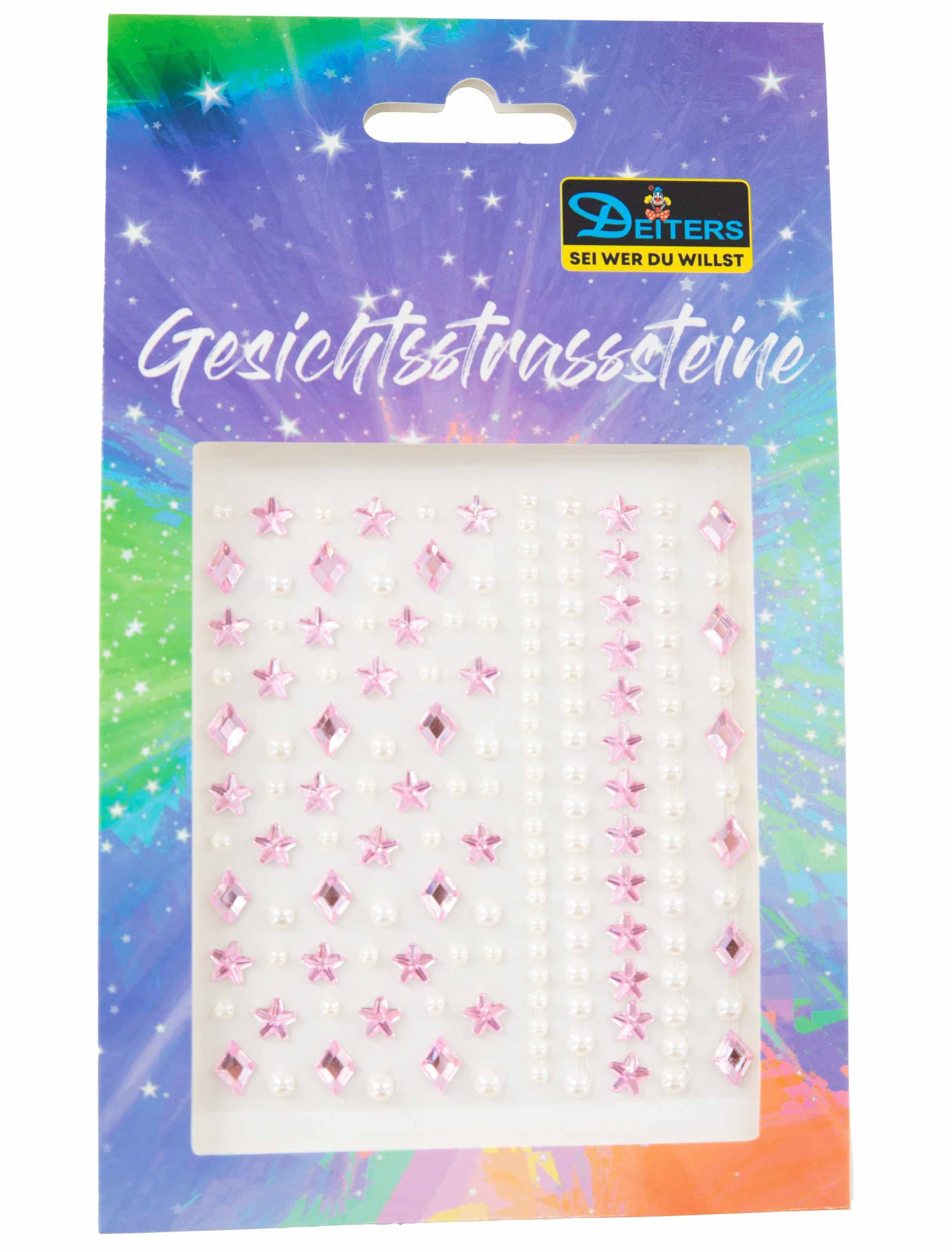 Gesichtsstrasssteine Sterne rosa