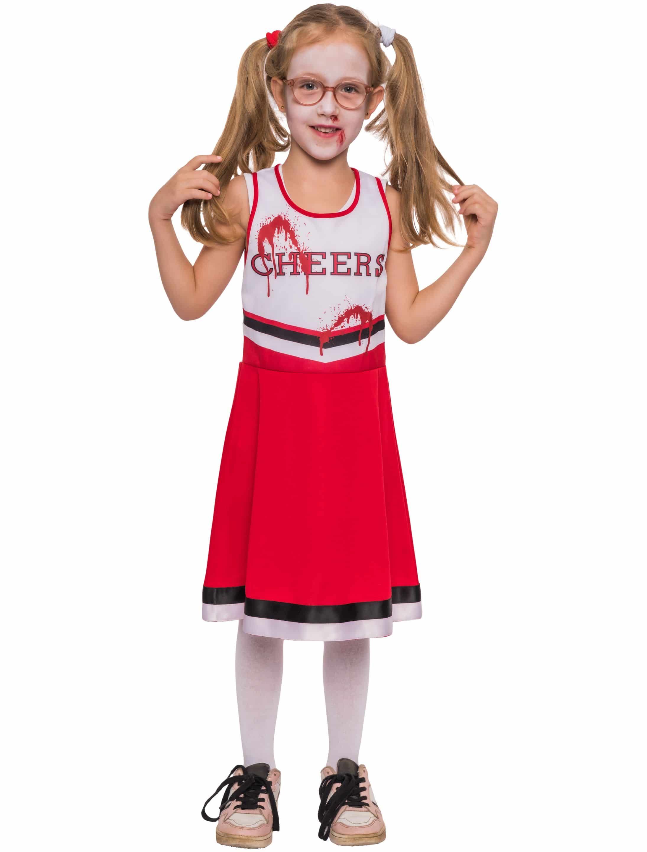Kleid Cheerleader blutig rot/weiß 116-128
