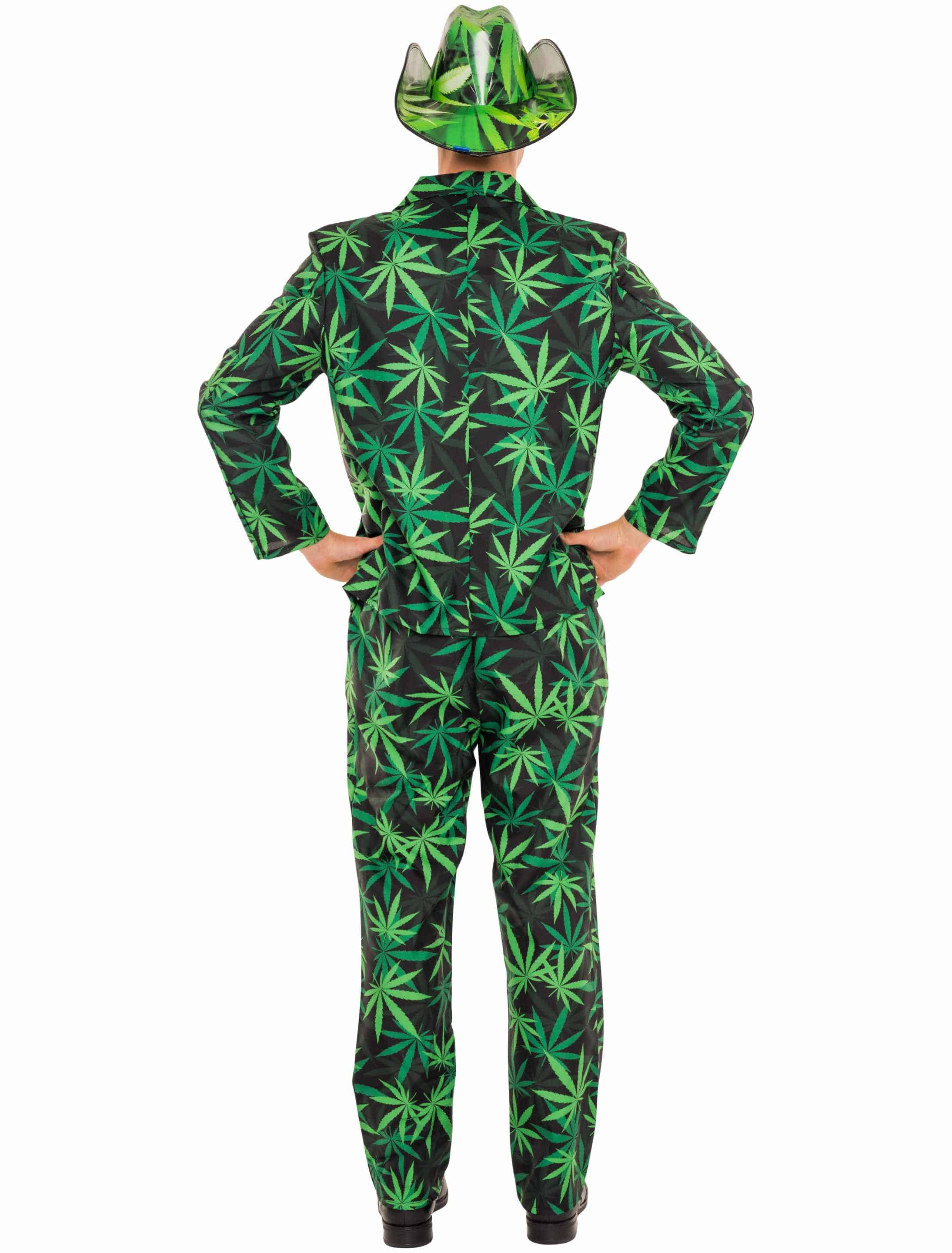 Anzug Cannabis 2-tlg. Herren grün/schwarz XL/2XL