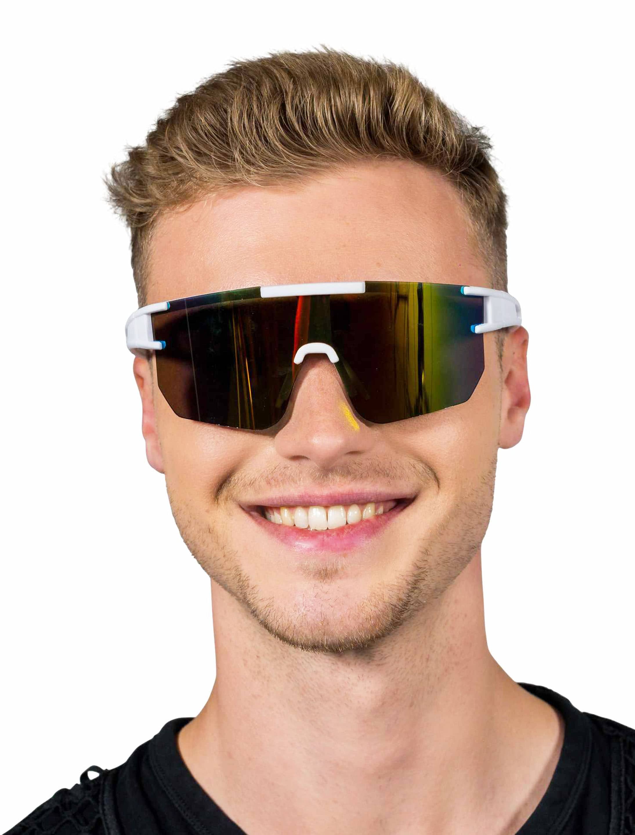 Sportbrille verspiegelt weiß