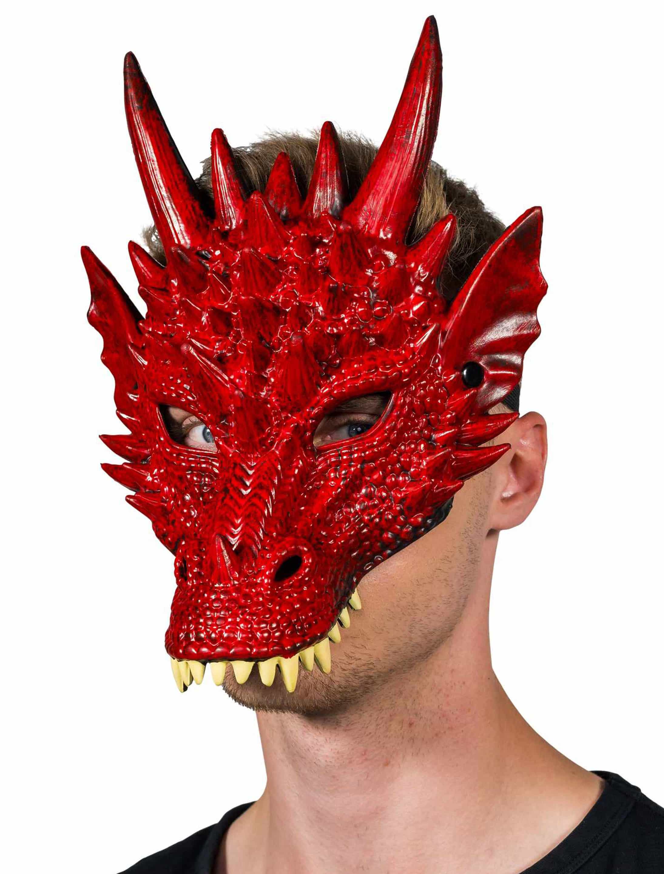 Maske Drache rot