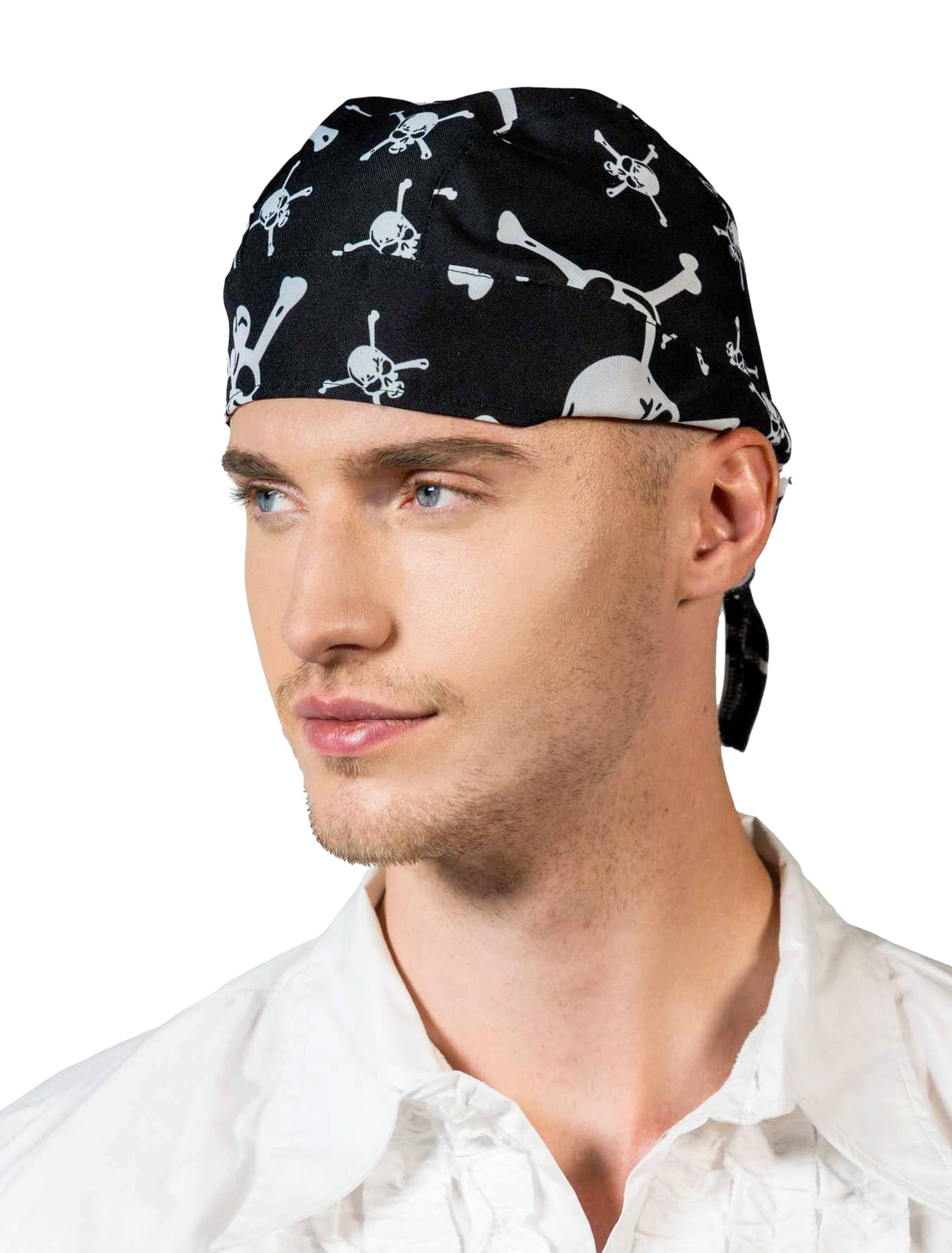 Bandana Totenkopf schwarz/weiß