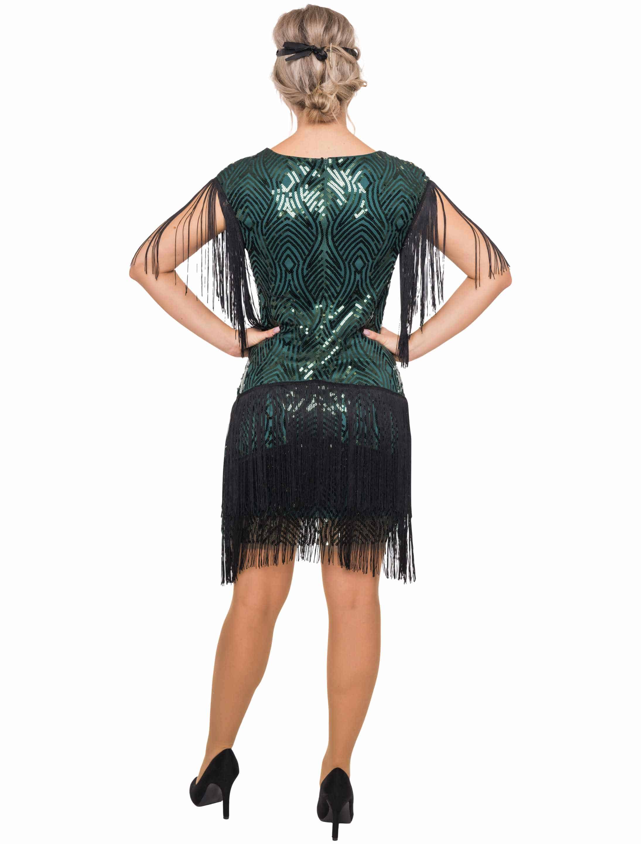 Kleid Gatsby Damen grün/schwarz L