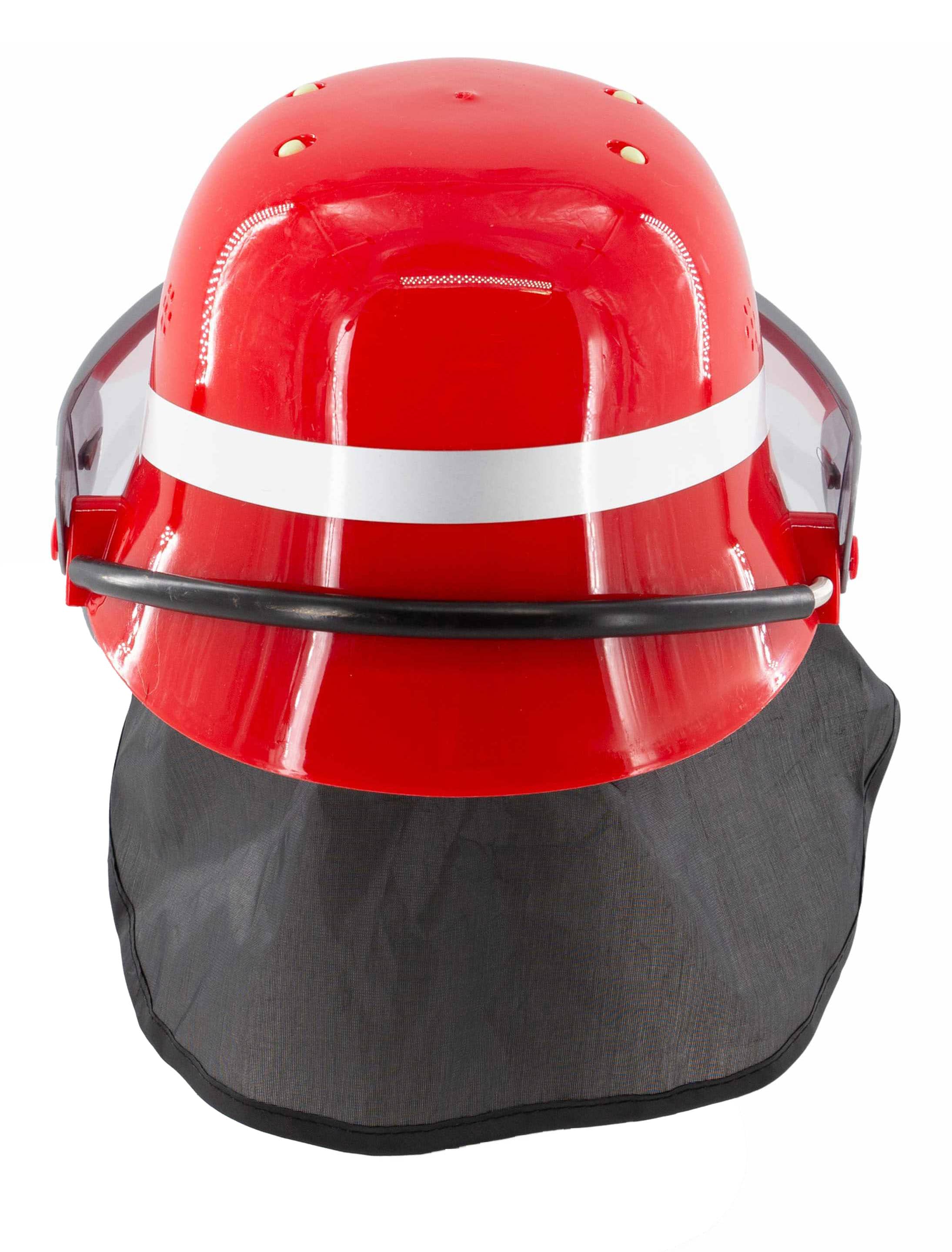 Feuerwehrhelm mit Visier Kinder rot one size