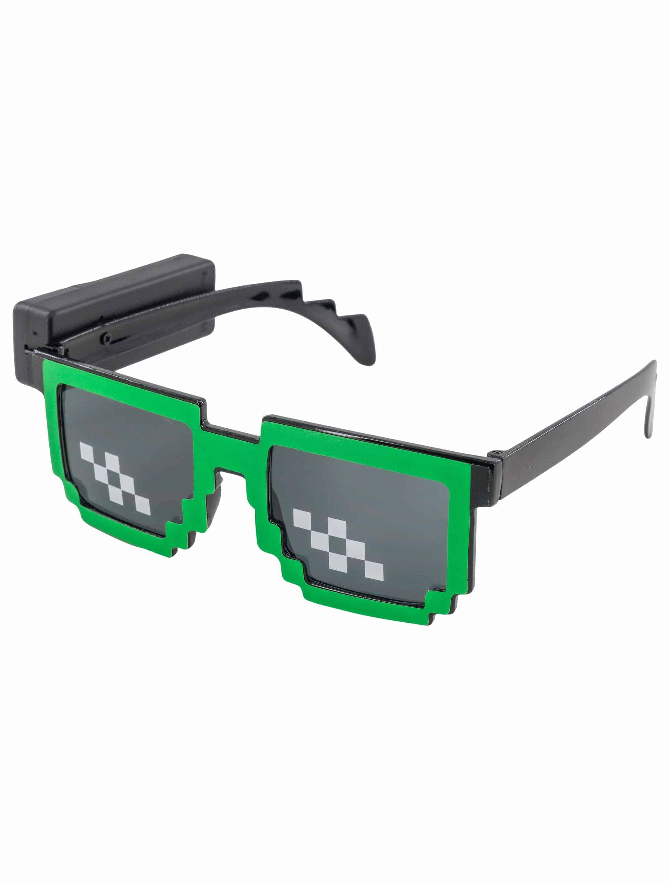 LED Brille Thug Life Pixel grün