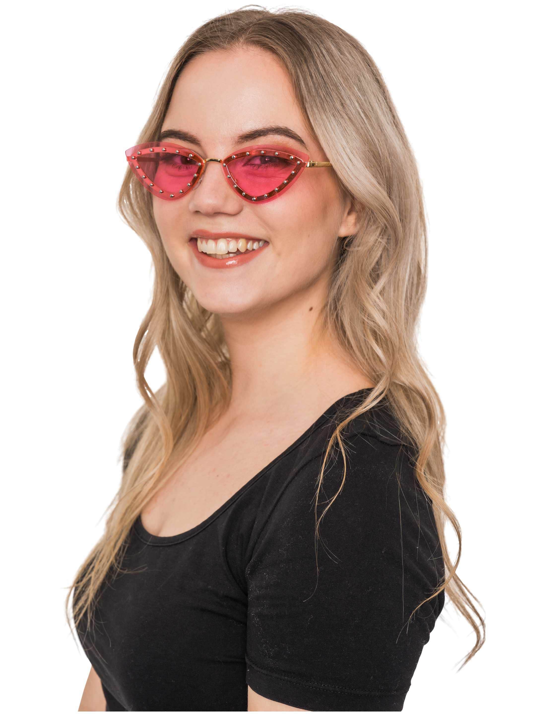 Brille Katzenaugen pink