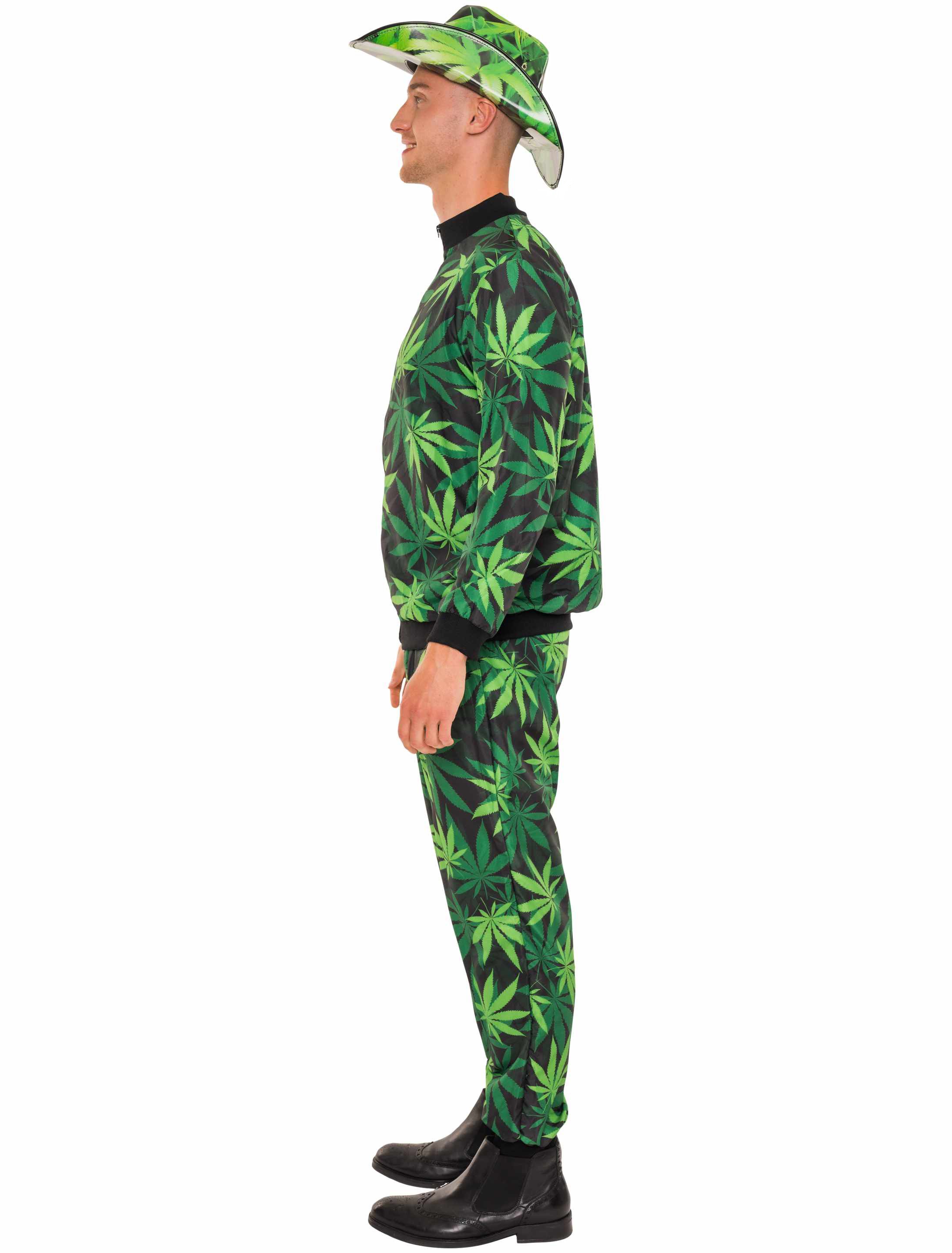 Jogginganzug Cannabis 2-tlg. Herren grün/schwarz M/L