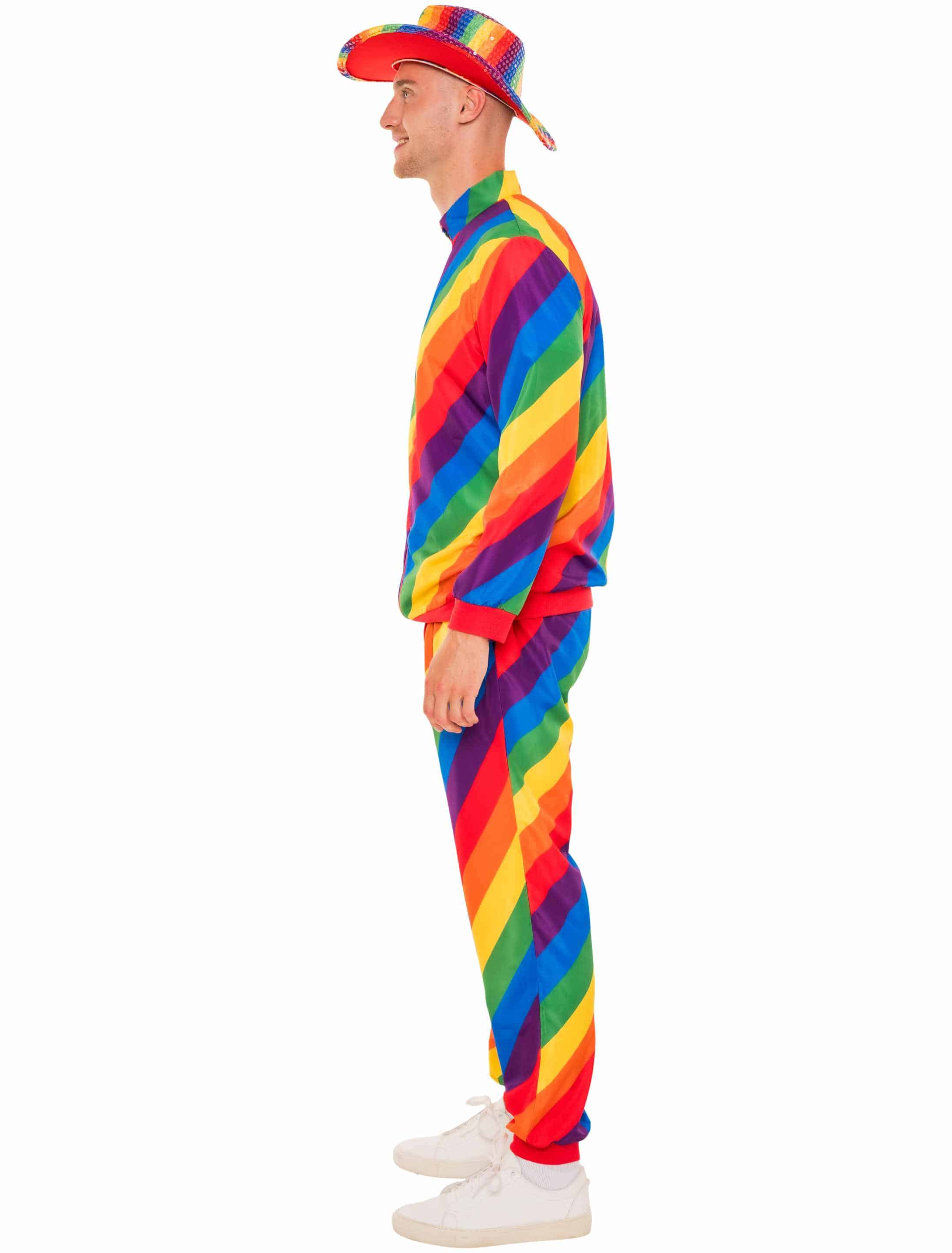 Jogginganzug 2-tlg. Gestreift Herren rainbow M/L