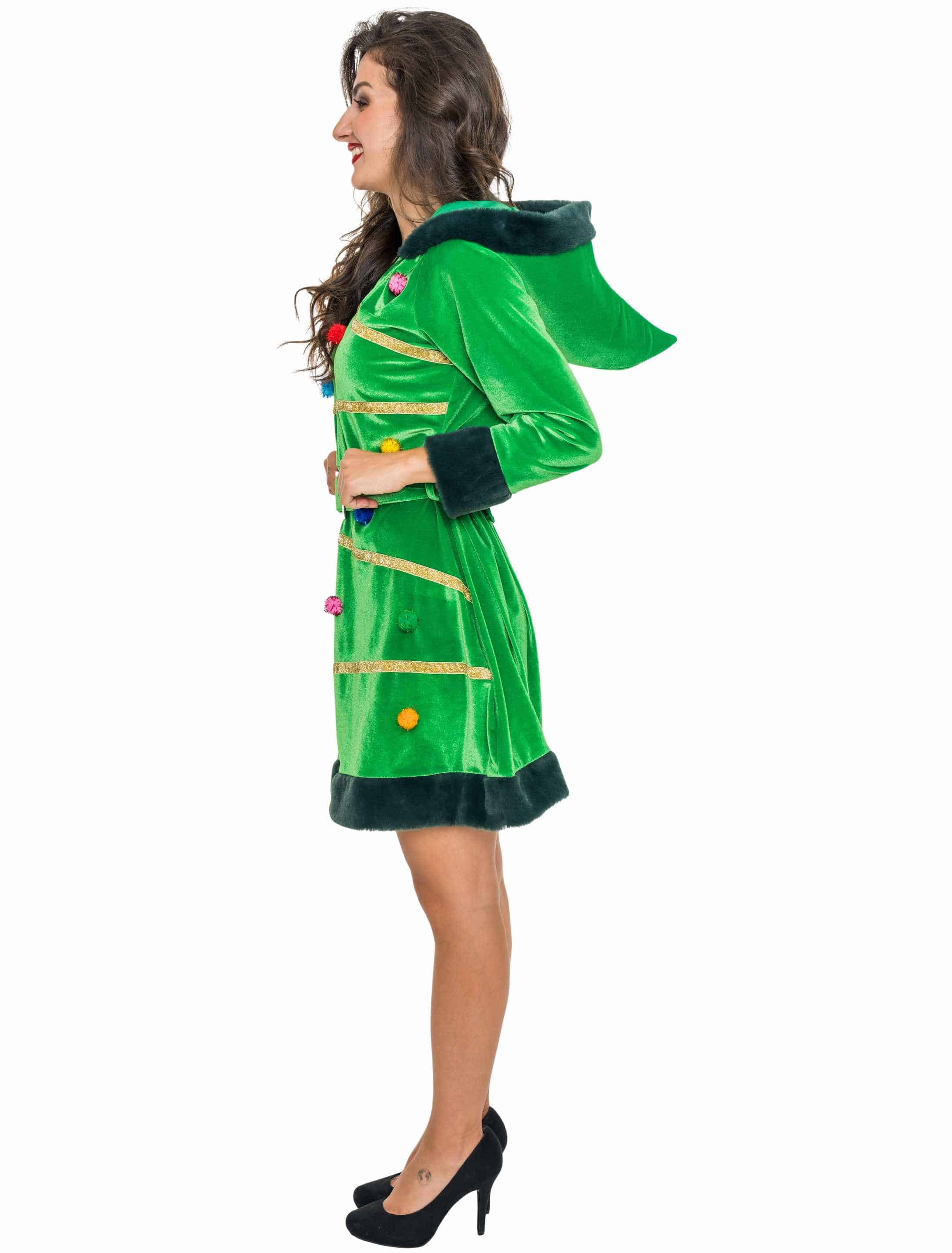 Kleid Weihnachtsbaum Damen grün S/M