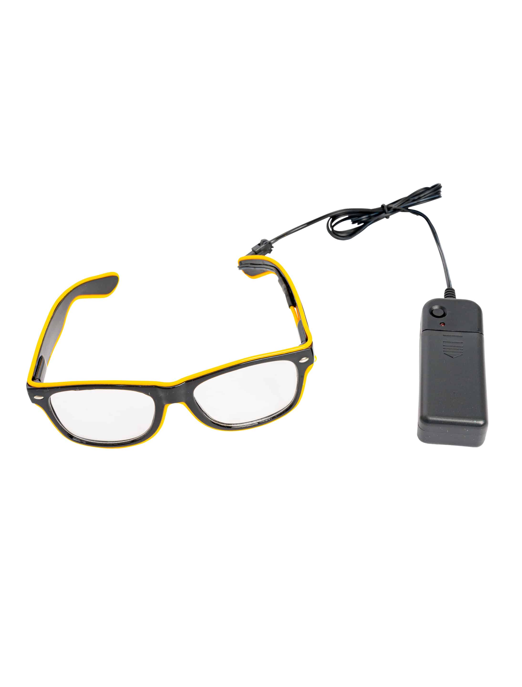 LED Brille schwarz/gelb