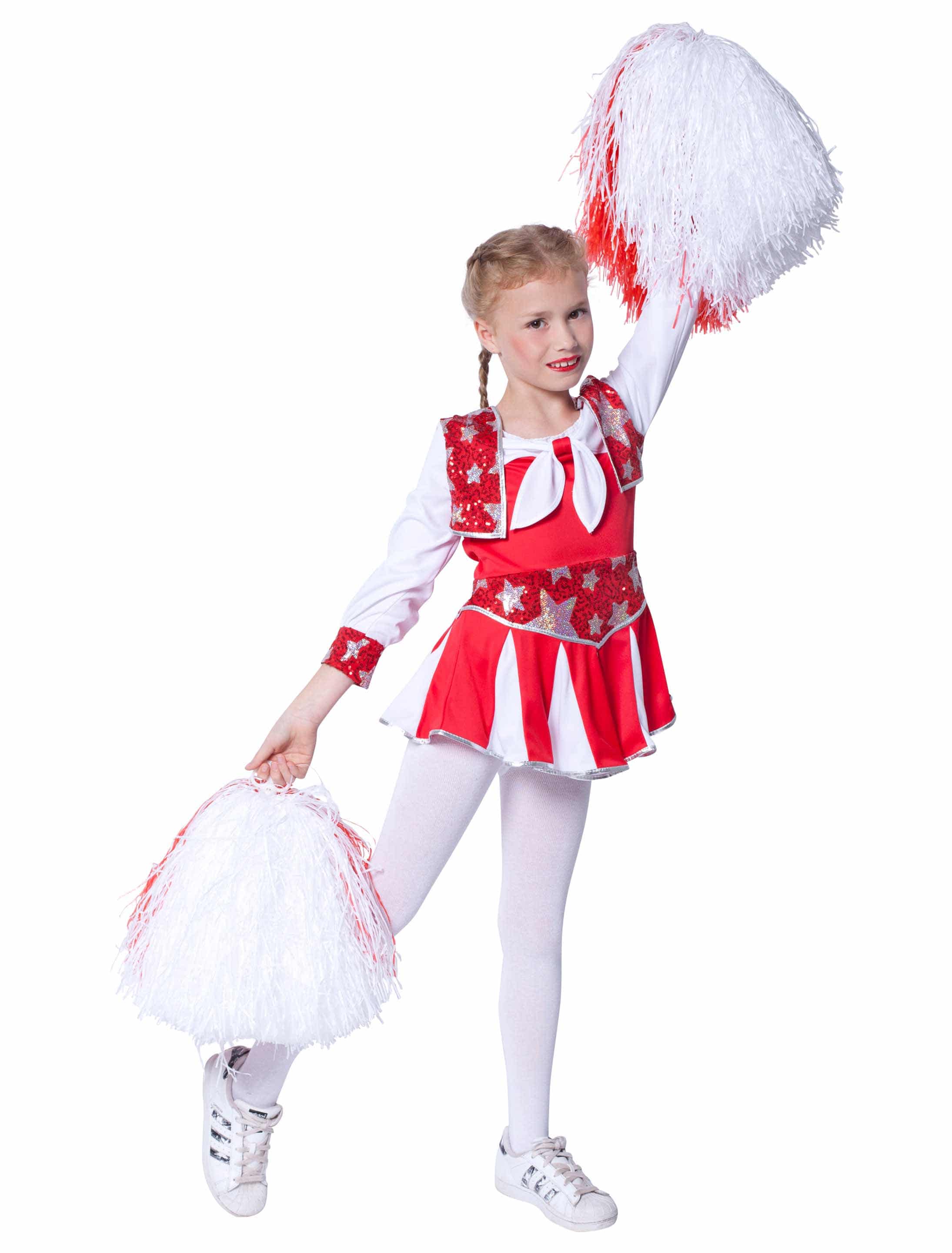 Kleid Cheerleader Kinder rot/weiß 164