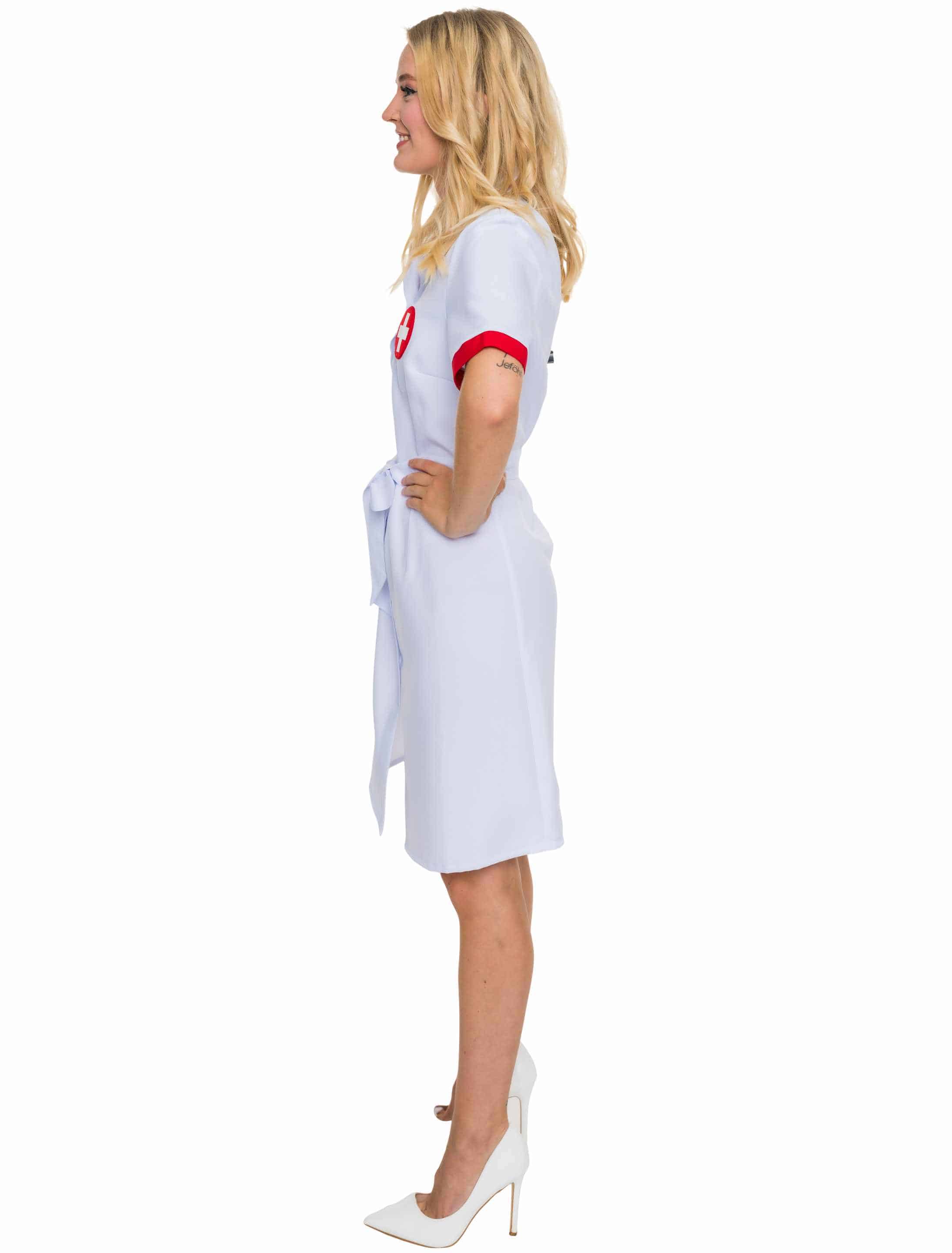 Kleid Krankenschwester Damen weiß L/XL