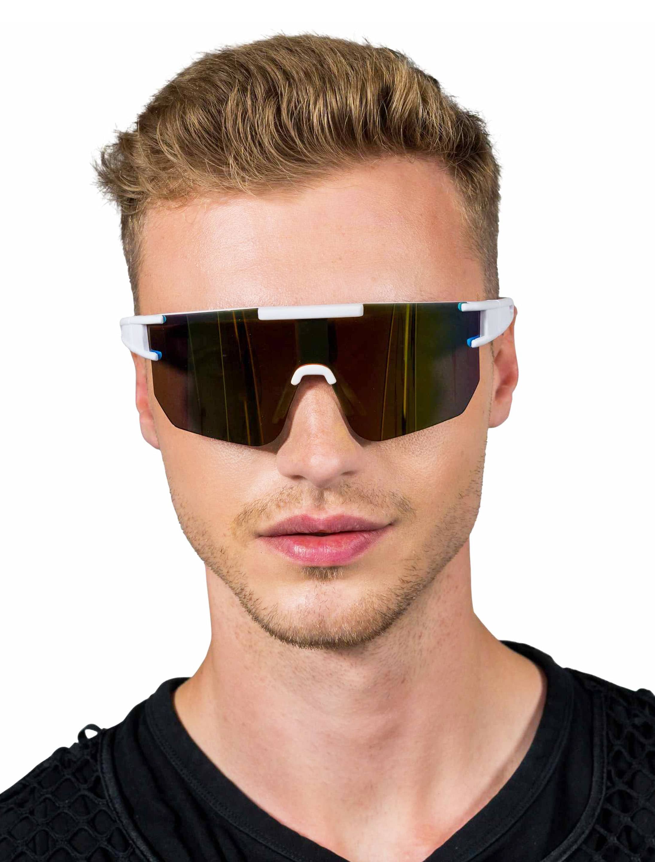 Sportbrille verspiegelt weiß