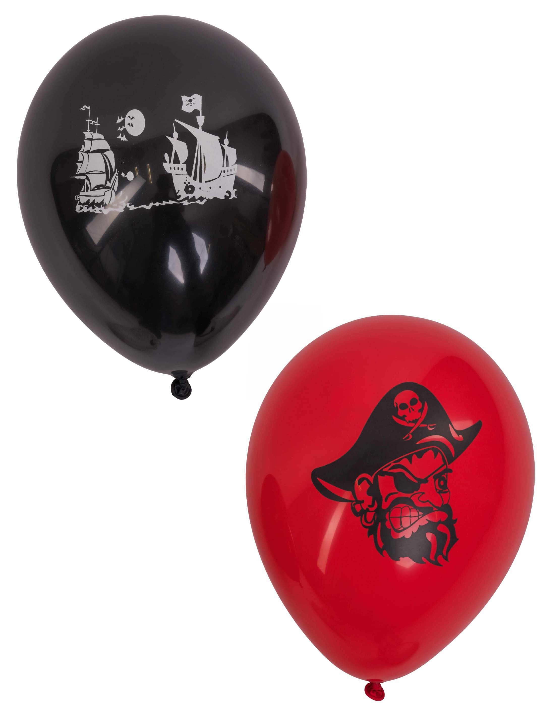 Luftballons Pirat 25 Stk. schwarz/rot