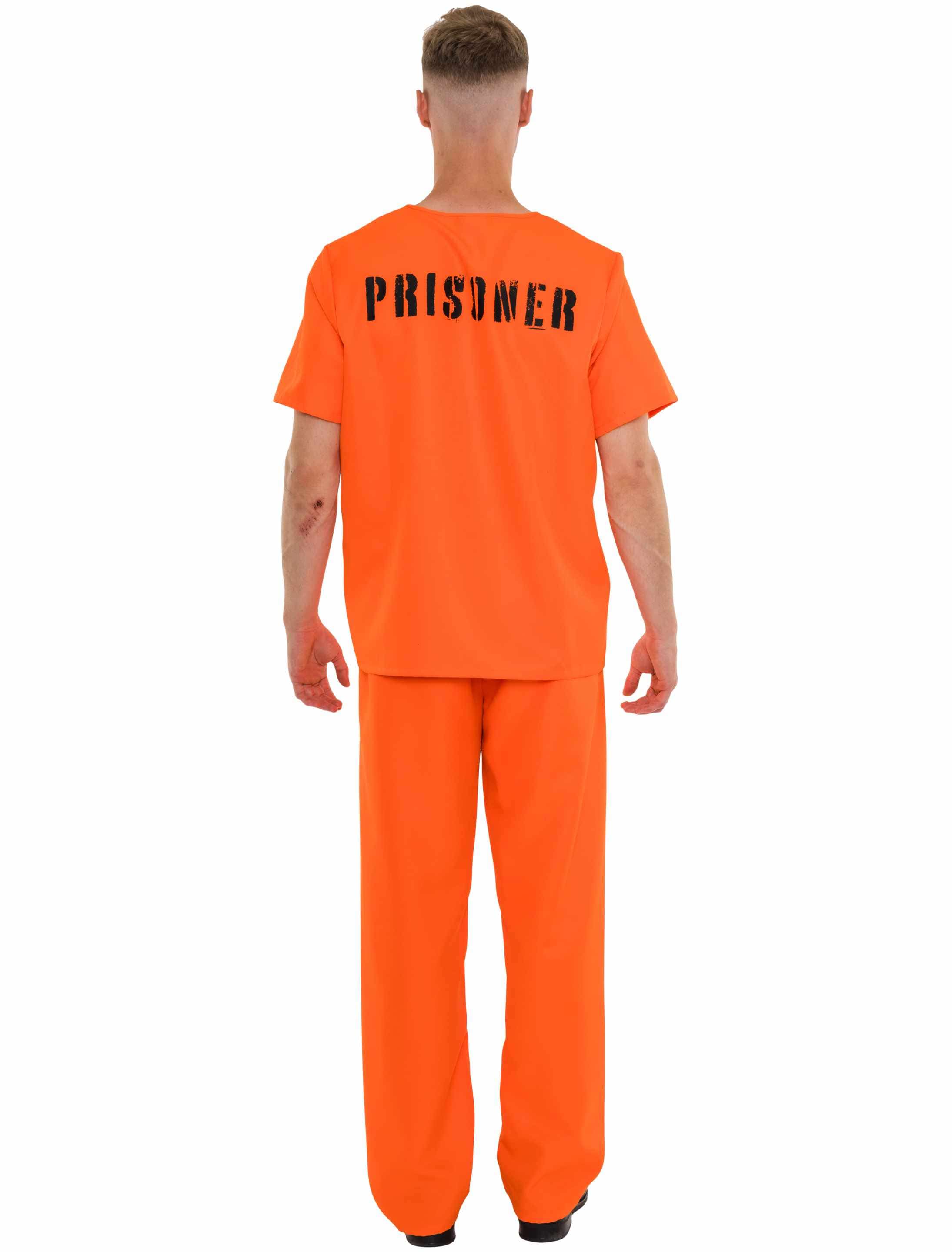 Kostüm Gefangener Herren orange S/M