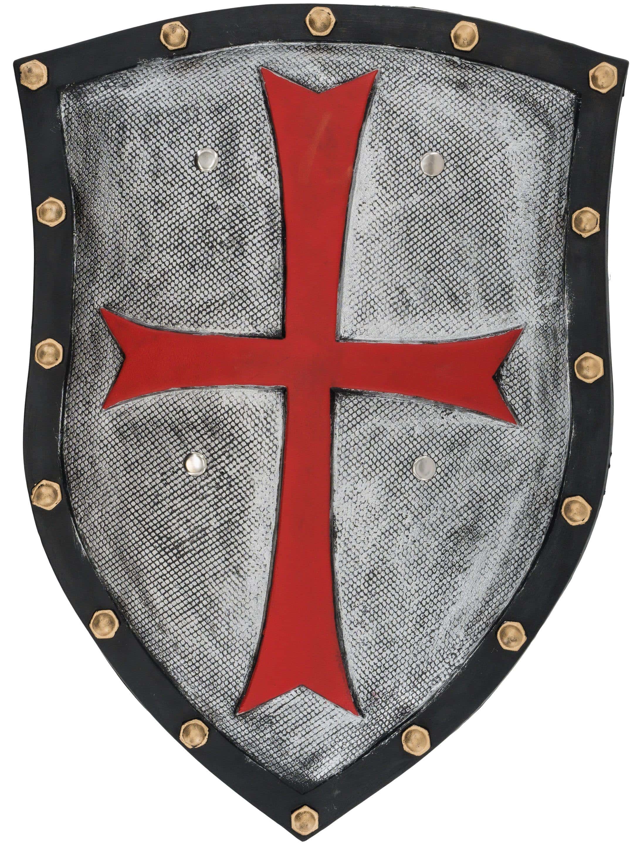 Ritterschild mit Kreuz rot/grau