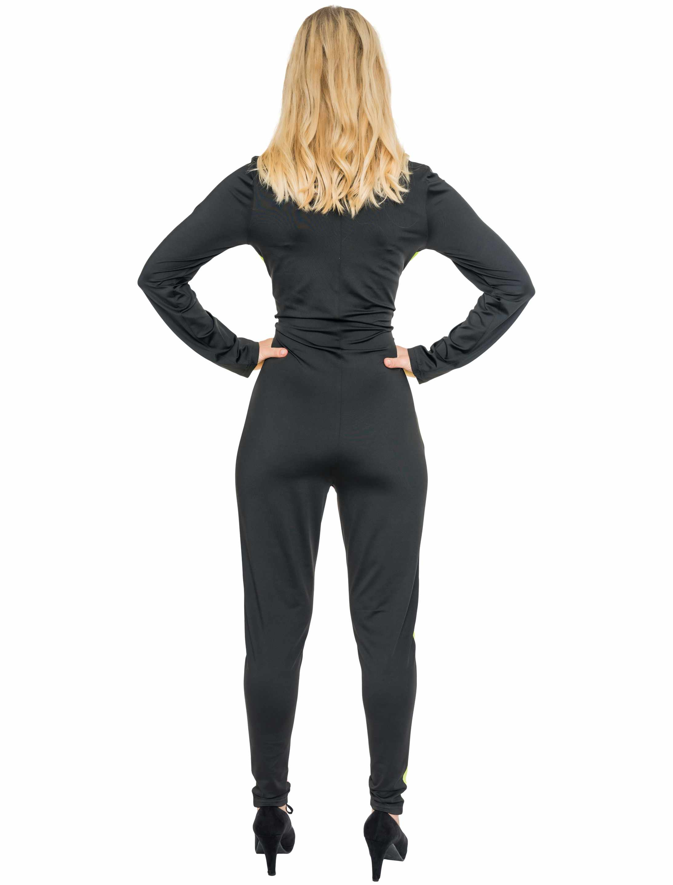 Jumpsuit Rennfahrerin Damen pink/schwarz XS