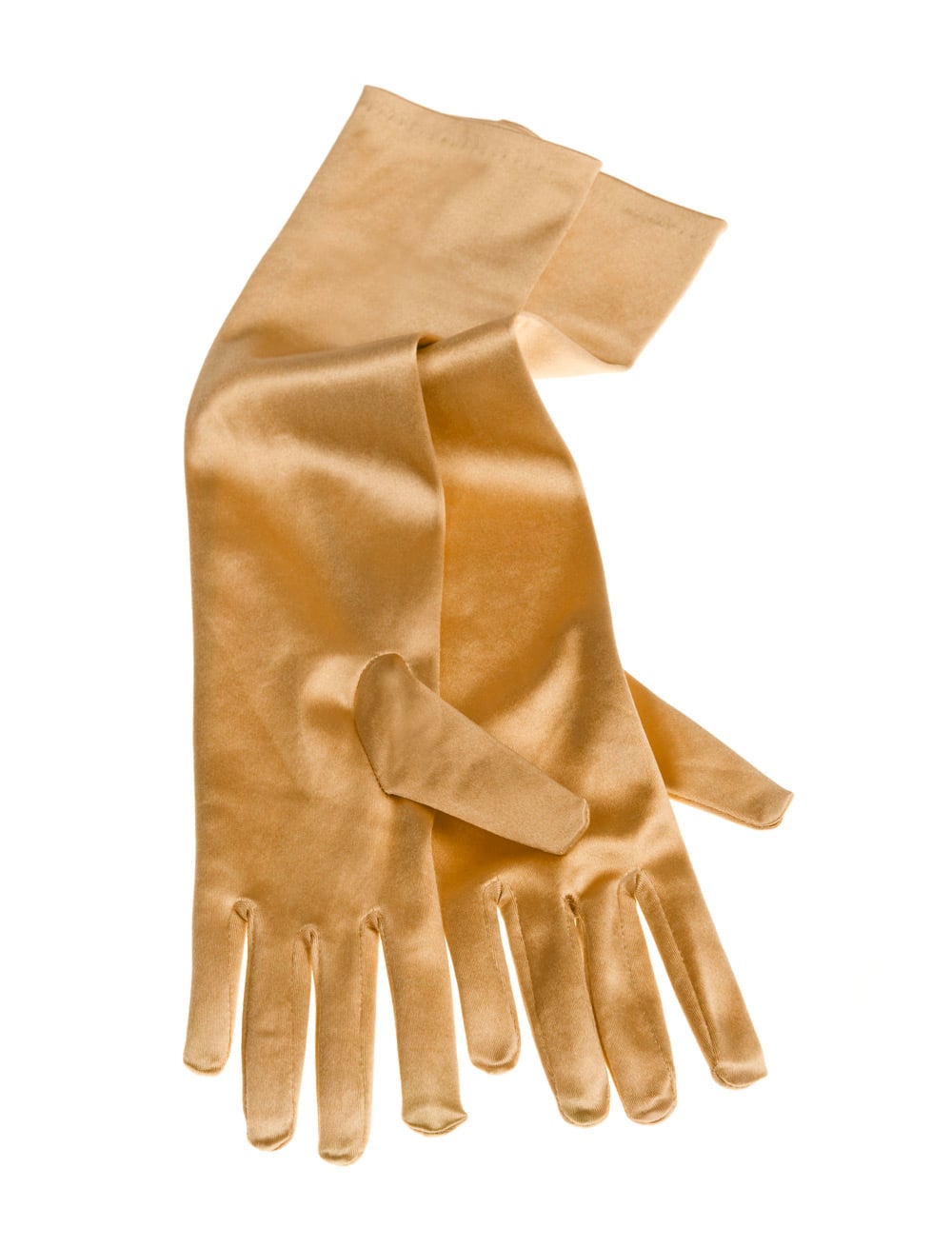 Handschuhe Satin 40cm Damen gold one size