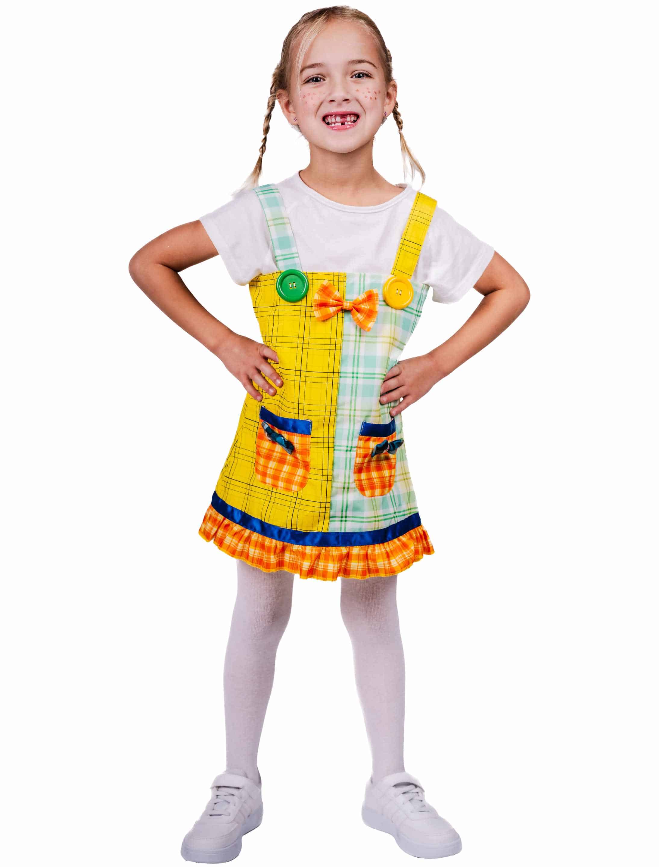 Kleid Frechdachs Kinder gelb/grün 104/116