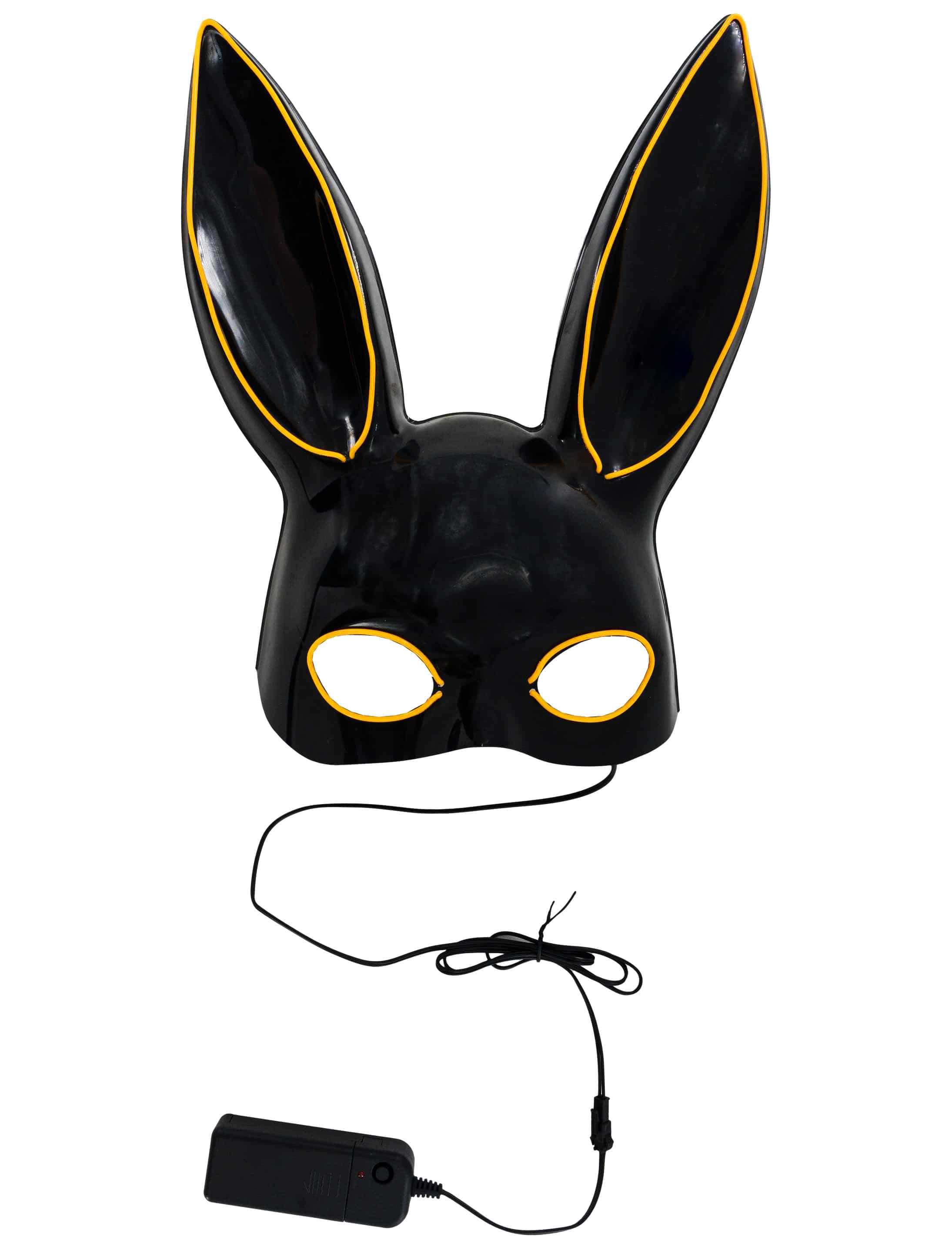 LED Maske Bunny schwarz/gelb