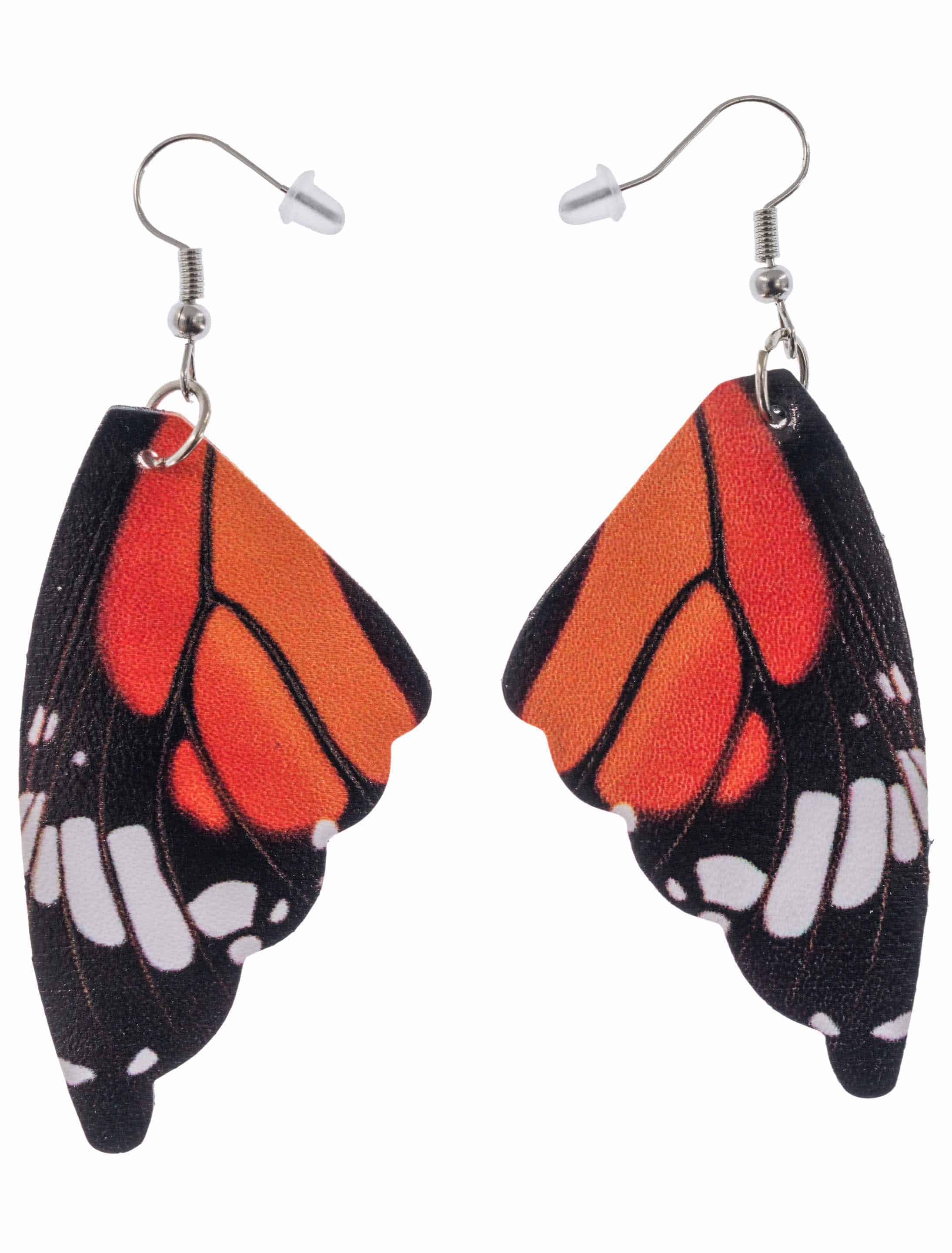 Ohrringe Schmetterling orange/schwarz