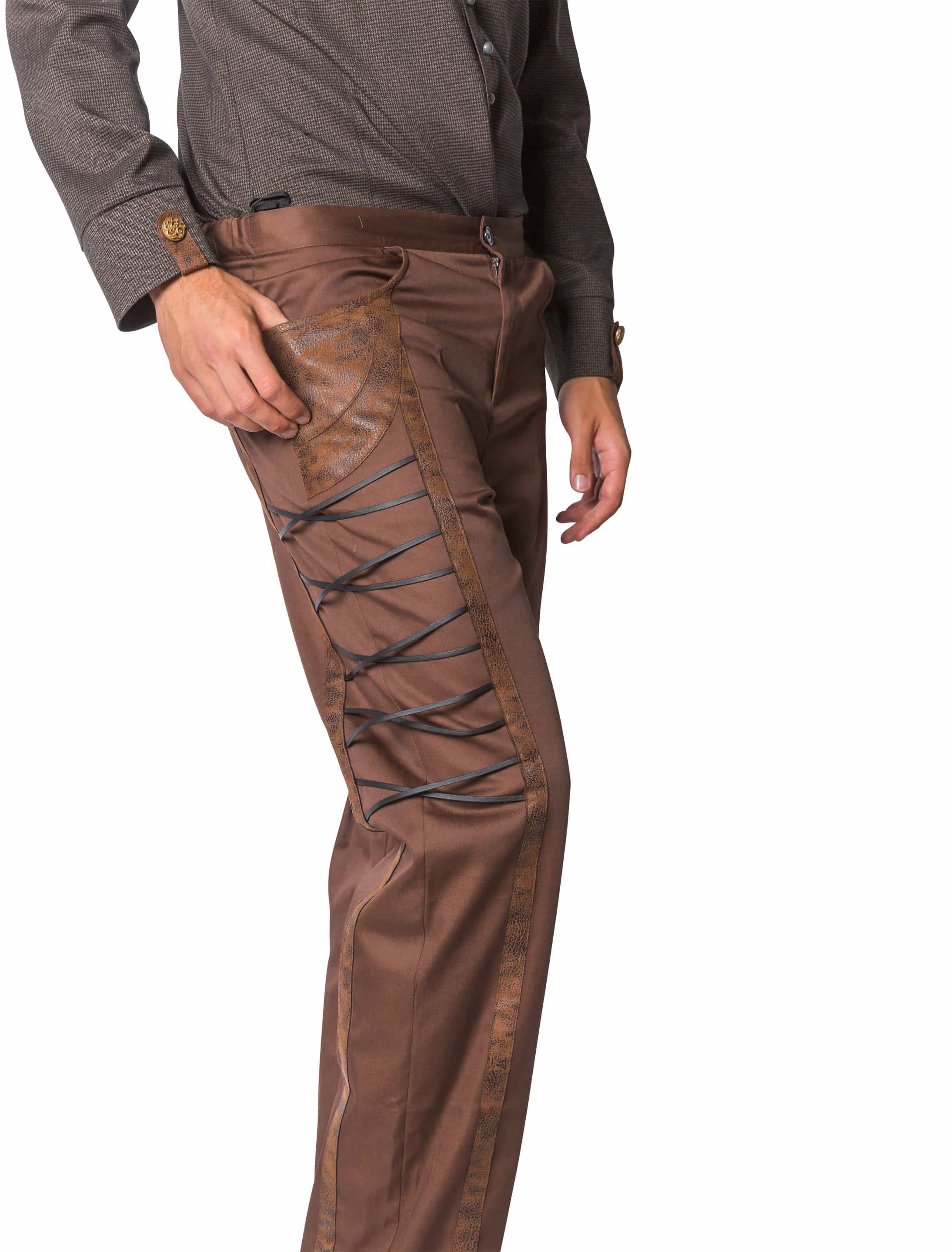 Hose Steampunk Herren braun 56