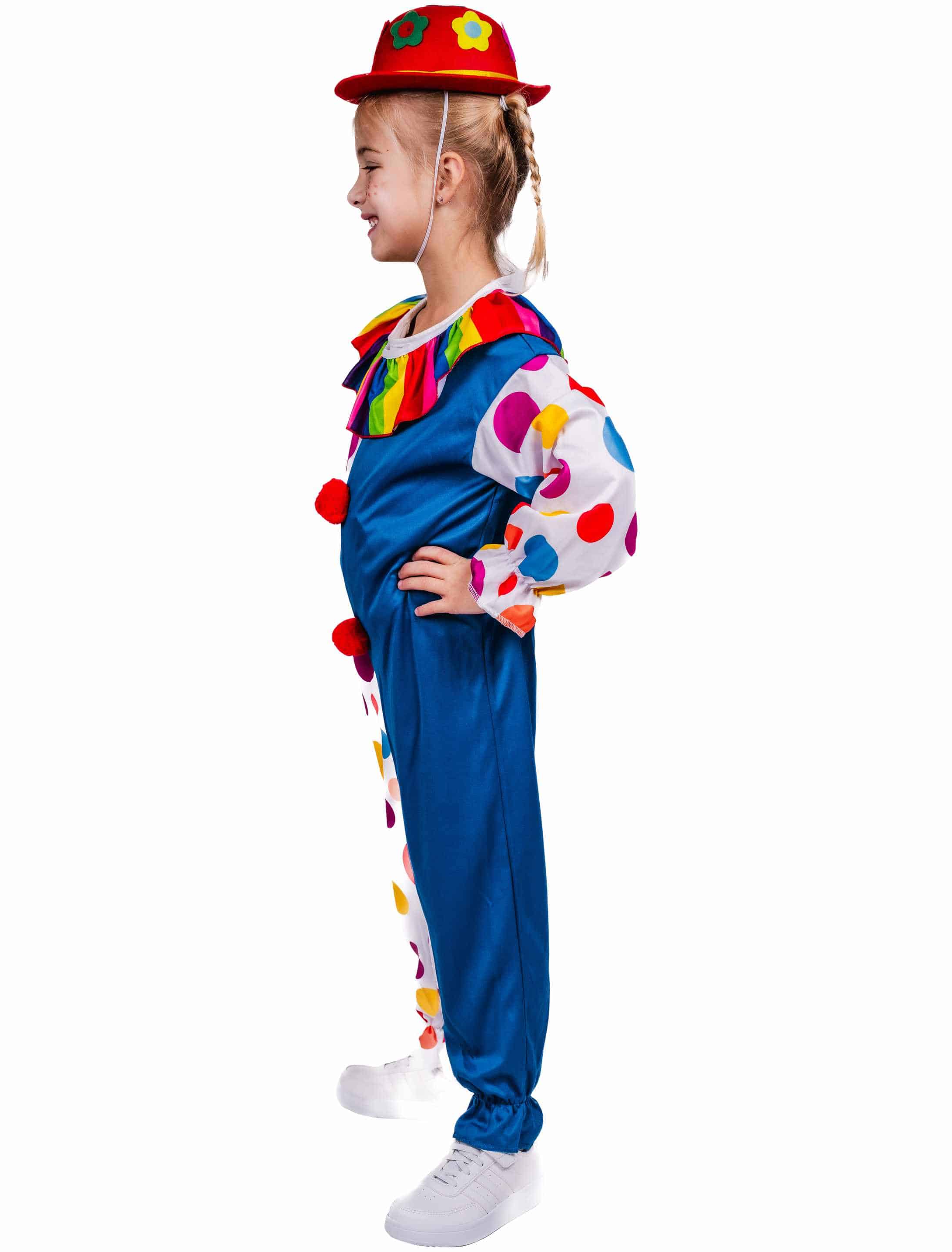 Jumpsuit Clown mit Halskrause Kinder bunt 128