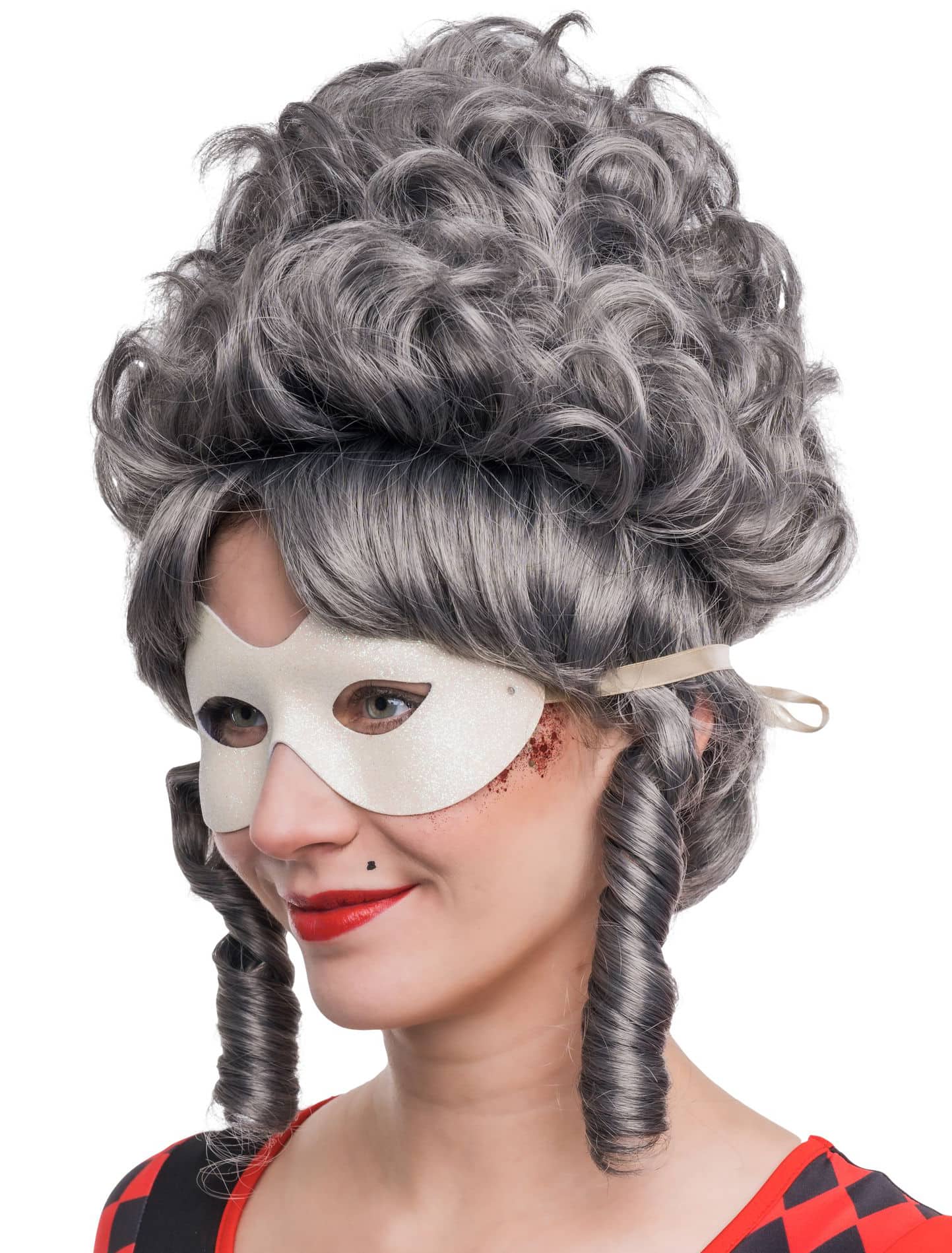 Venezianische Maske mit Glitzer weiß