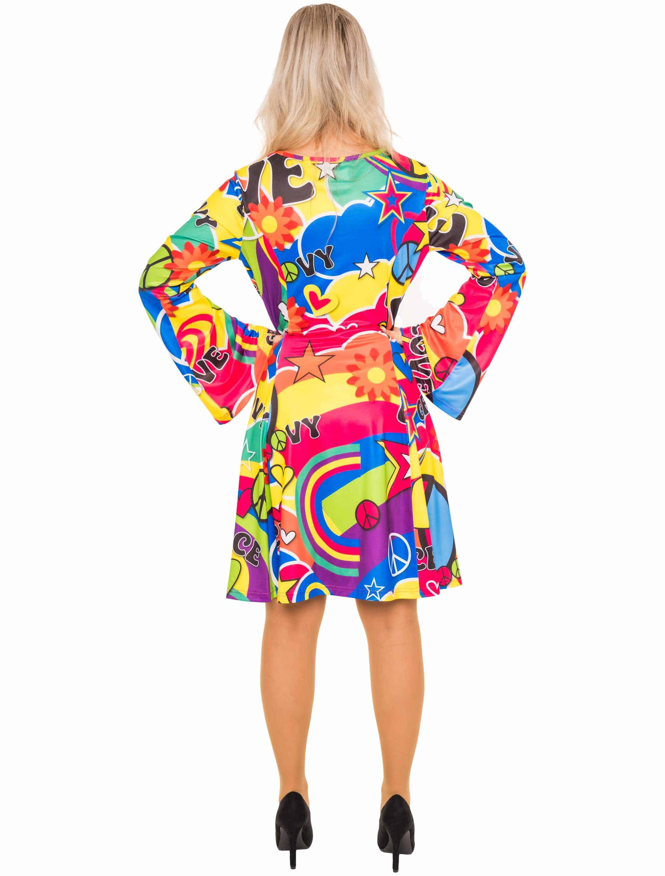 Kleid Hippie Damen bunt 3XL