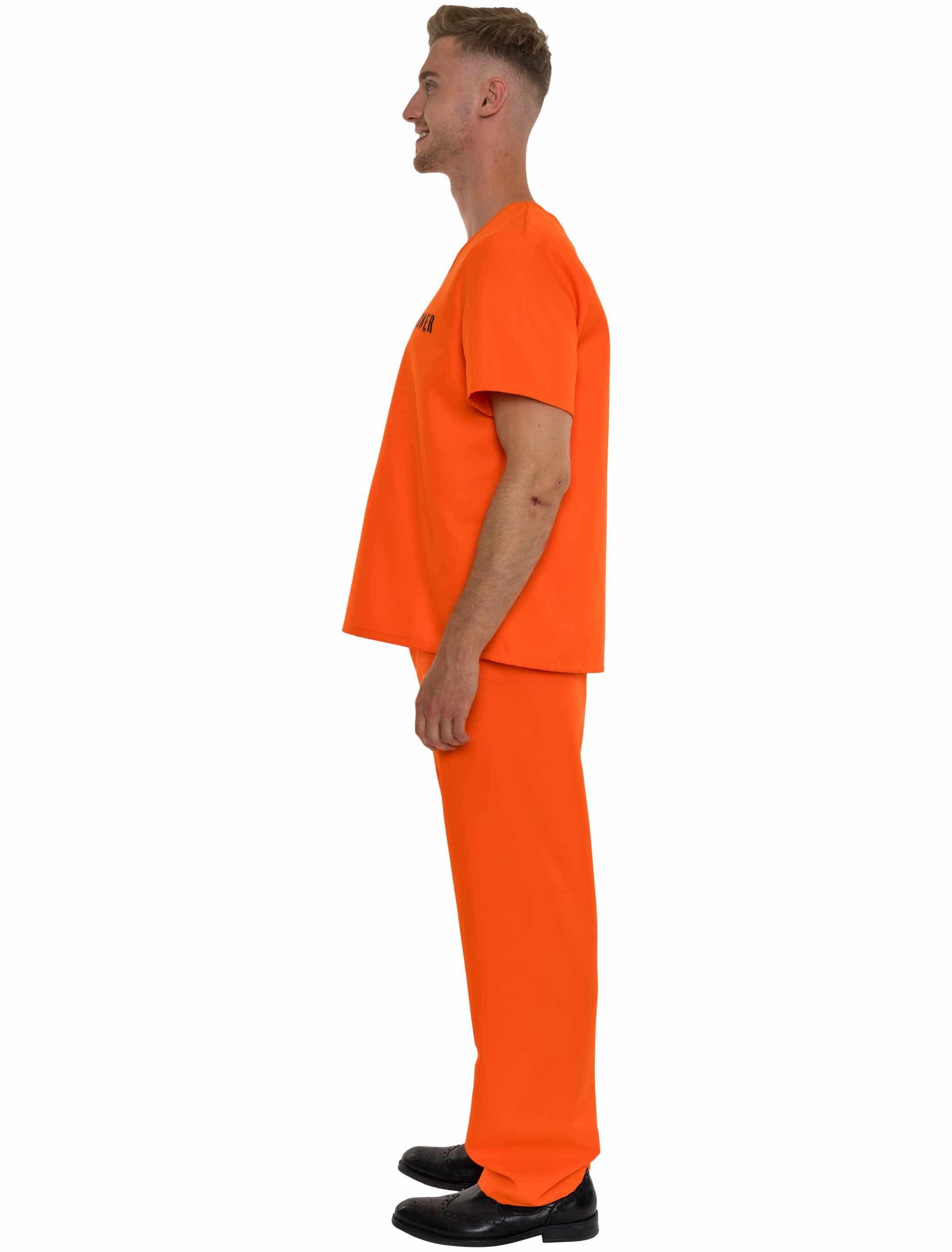 Kostüm Gefangener Herren orange S/M