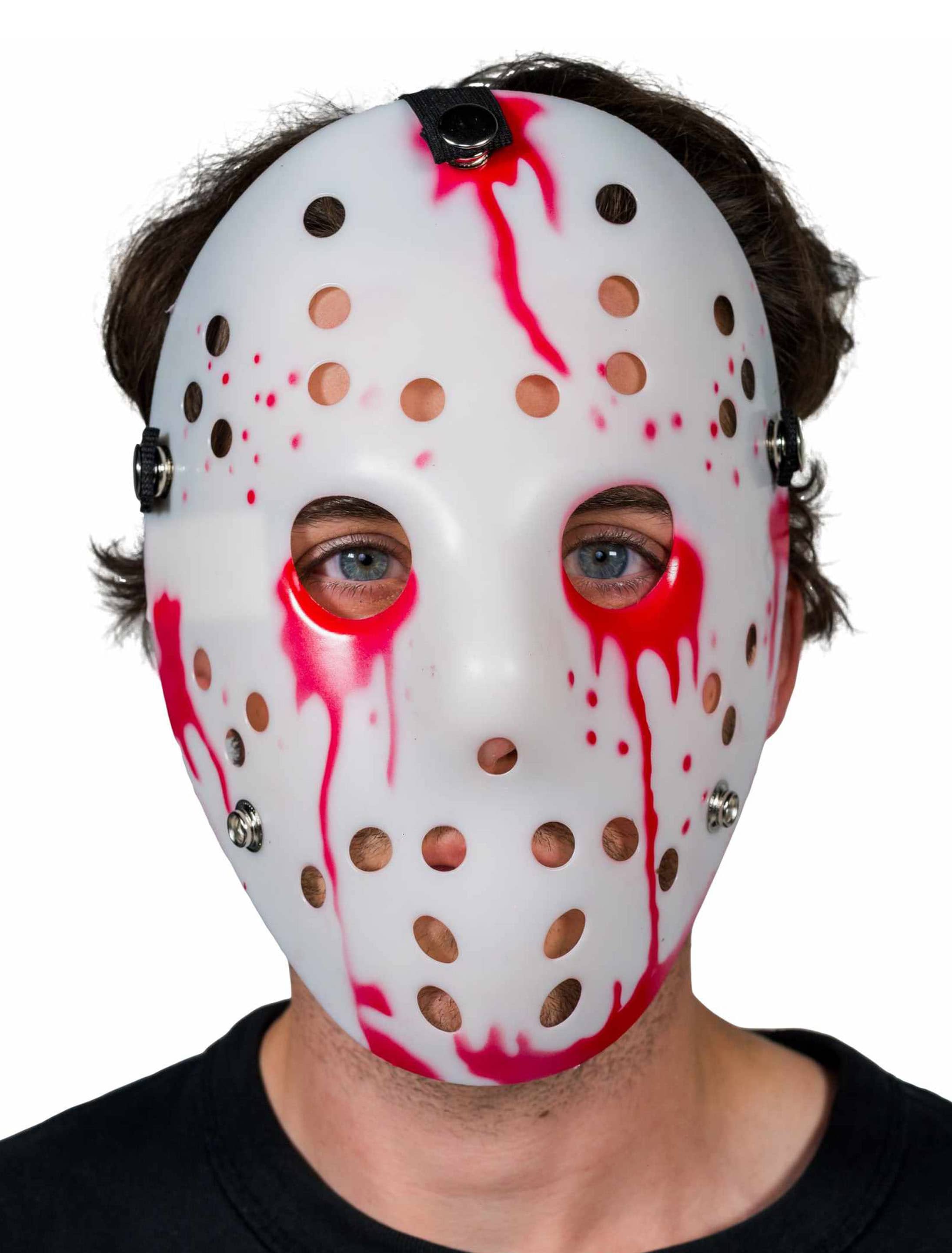 Maske Hockey Blutspritzer rot/weiß