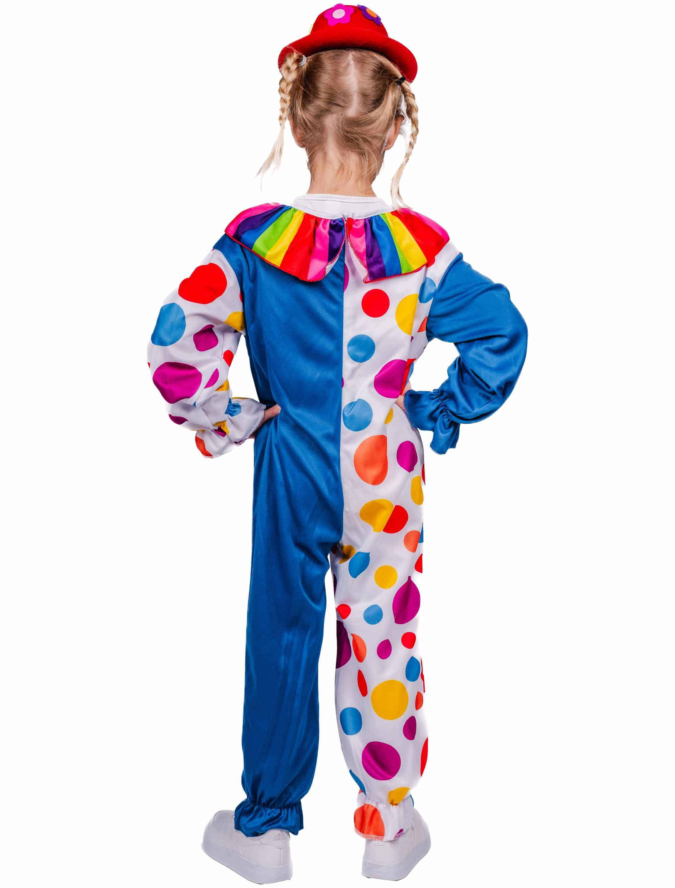 Jumpsuit Clown mit Halskrause Kinder bunt 128