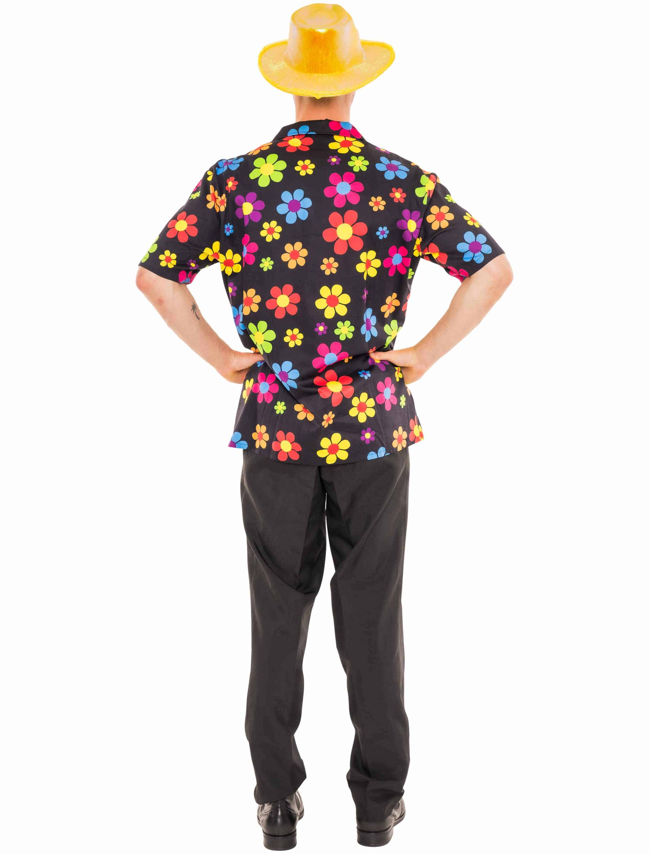 Hemd kurzarm Blumen Herren bunt S/M