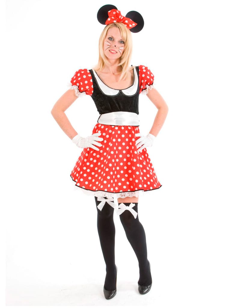 Sexy Damen Halloween Damen Minnie rot Maus Kostüm Kleid Outfit 8-14