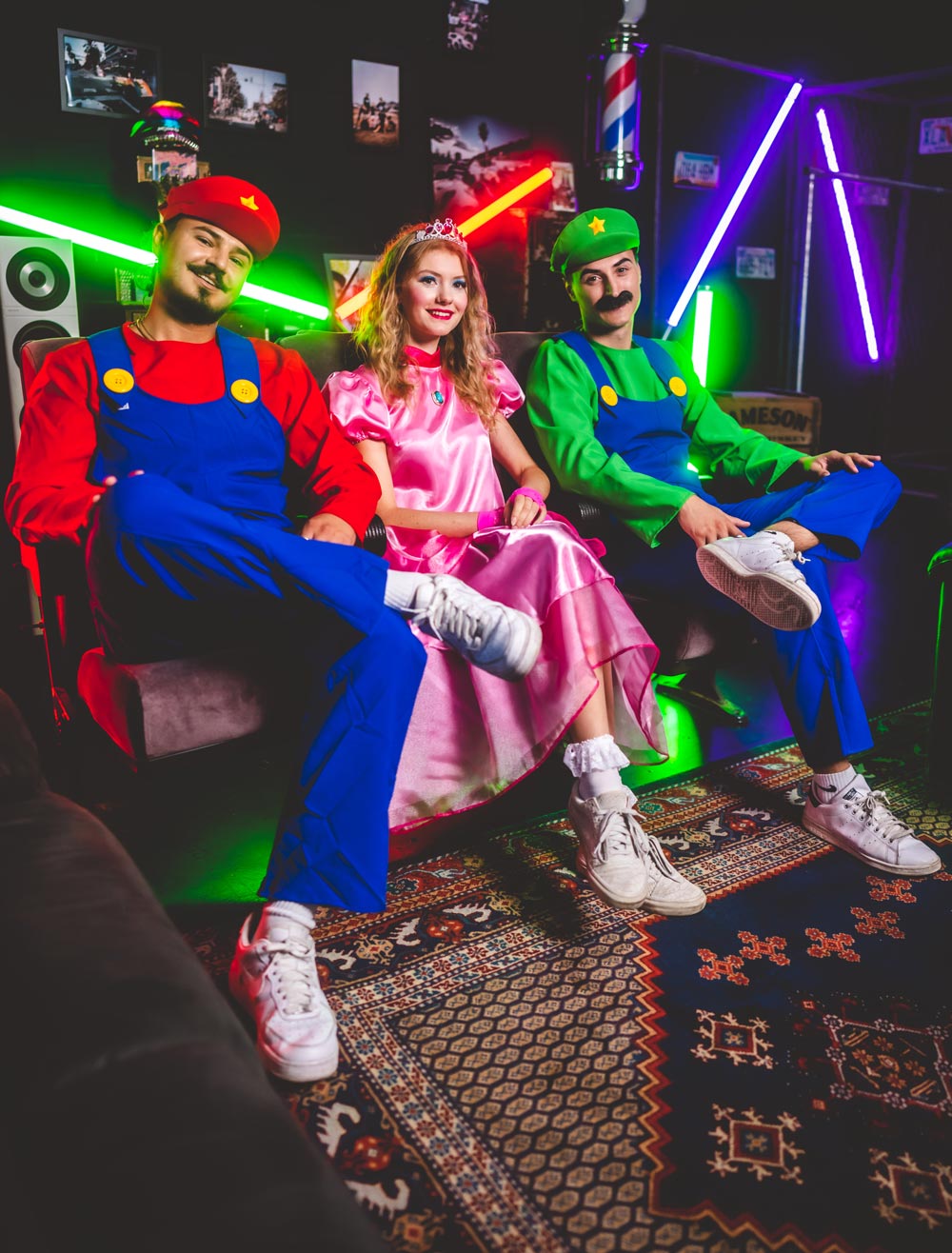 Unisex Erwachsene Kinder Super Mario Luigi Overall Karneval Cosplay Body  Kostüme